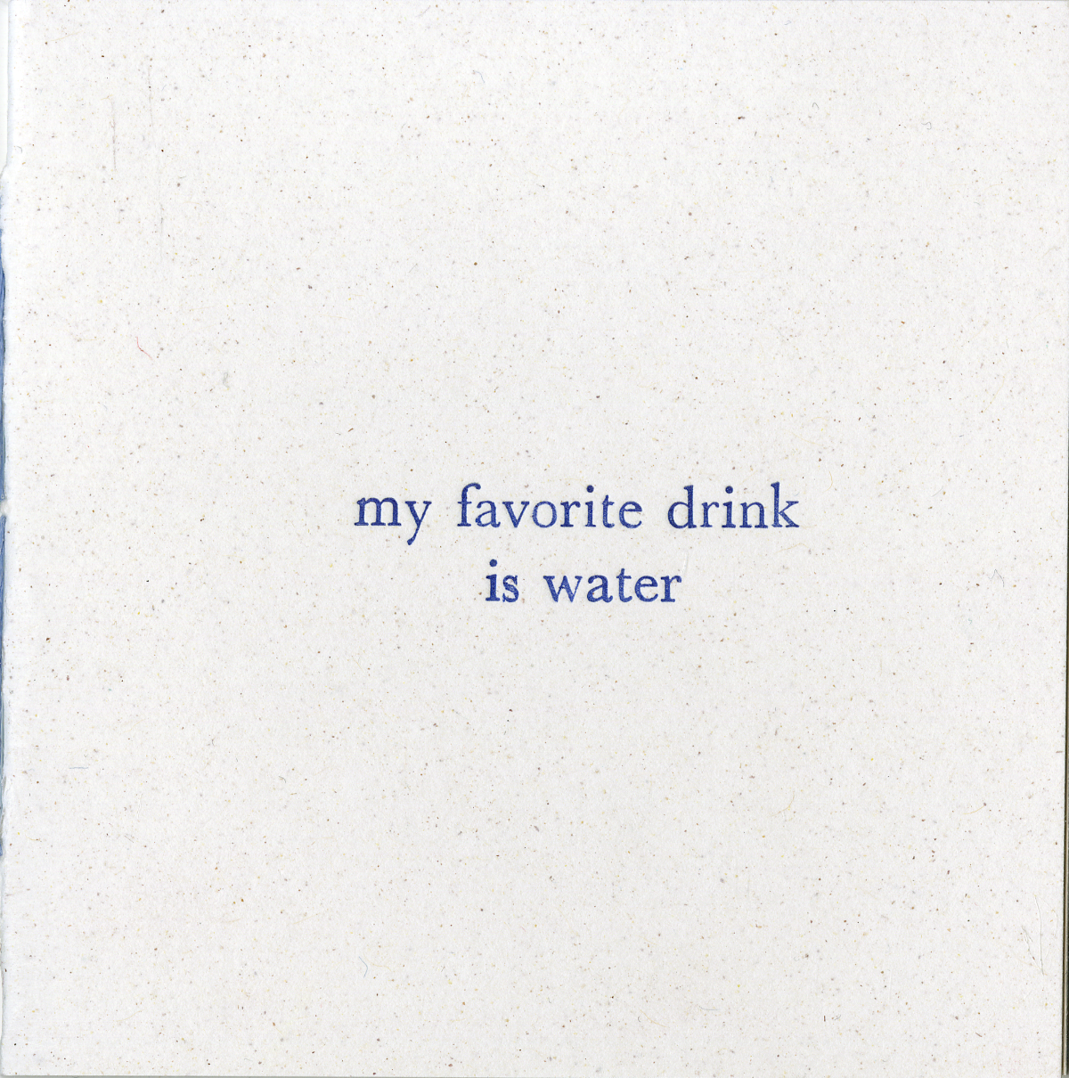 My Favorite Drink Is Water