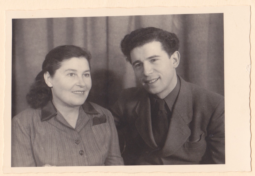 Bert with his Aunt, Riva Gutman. Her husband and children having been brutally murdered by the Nazis, and Riva herself having survived concentration camps, forced labor, and forced marches, she eventually found Bert in Lübars at the countryside home of the Kusitzkys, where he had been regaining his strength post-war, desperate to discover the fate and whereabouts of his parents and others. Soon after, Bert and Riva would make their way to Feldafing, a Displaced Persons camp for Jewish refugees in Bavaria. Bert and Riva developed a close, intimate, friendship in the camp, and in many ways she became like a second mother to him, his closest surviving family. They would go on to exchange letters for many years after he settled in the US and she in Israel.