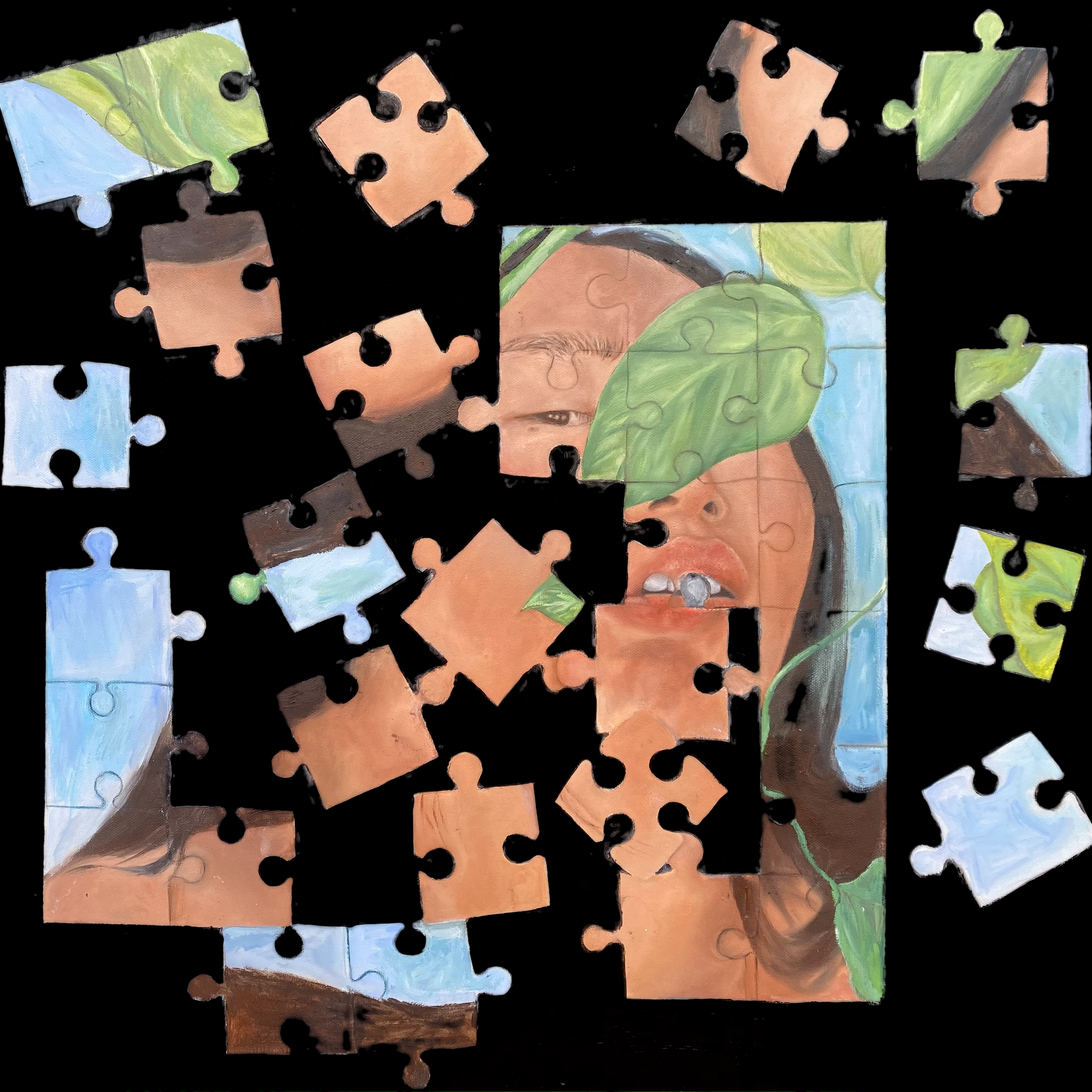 Jigsaw, 2021, oil on canvas, 60 x 60 cm