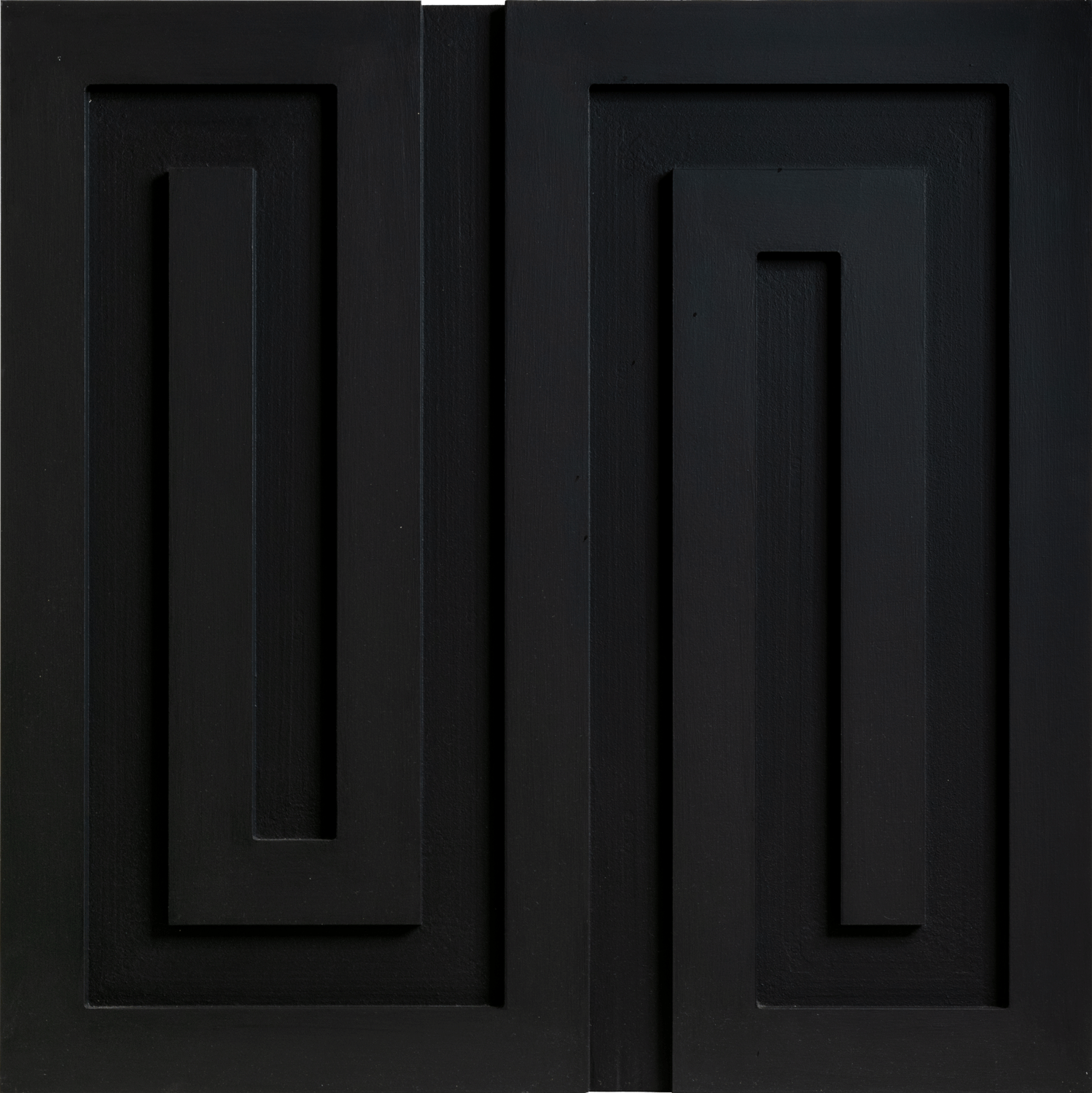 Monochrome Landscapes I. Lamp Black 9 / Series of acrylic paintings on fibreboard 2021–2022 / 50x50 cm