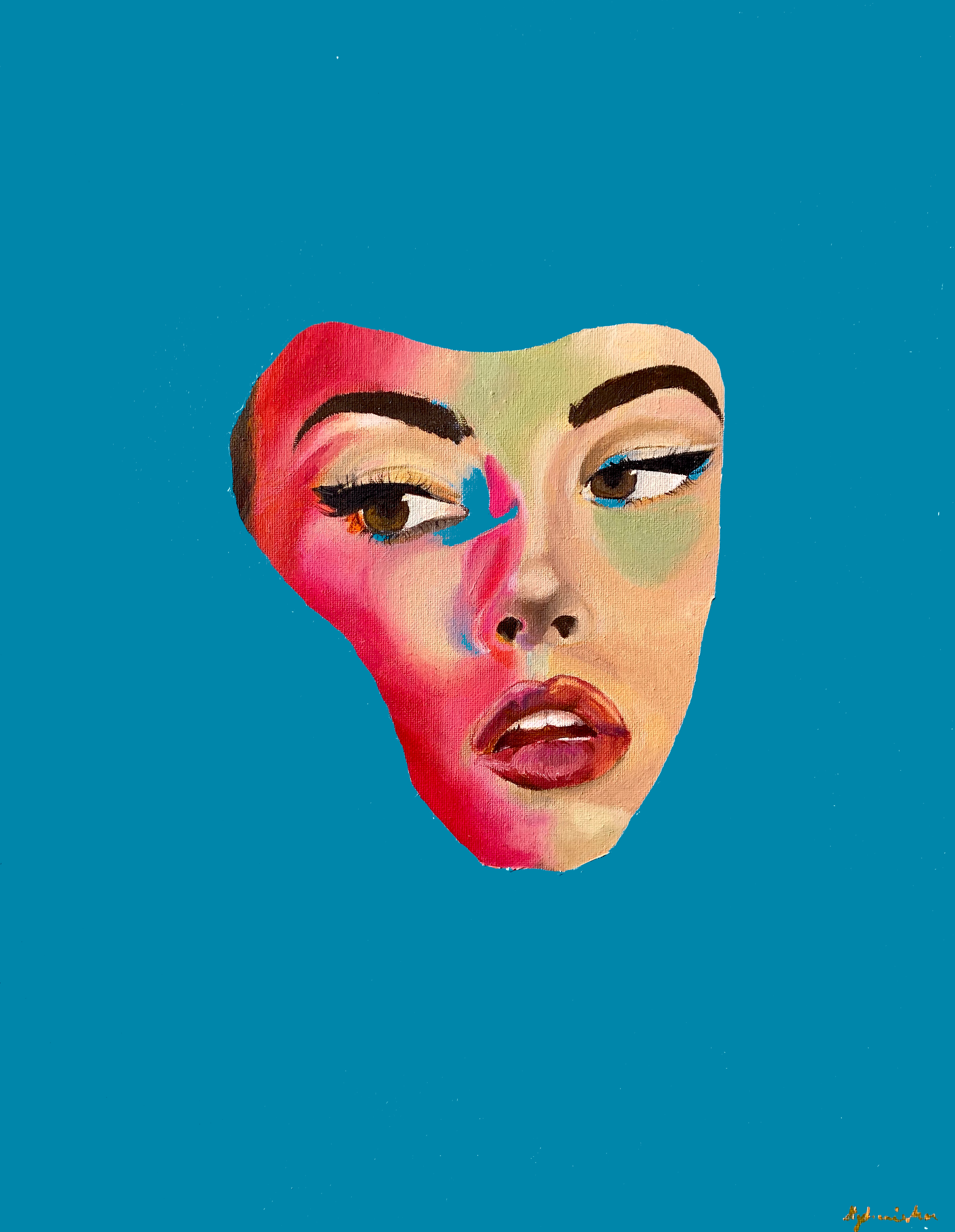 Party Mask (#2), 2019, acrylic on canvas, 50 x 40 cm