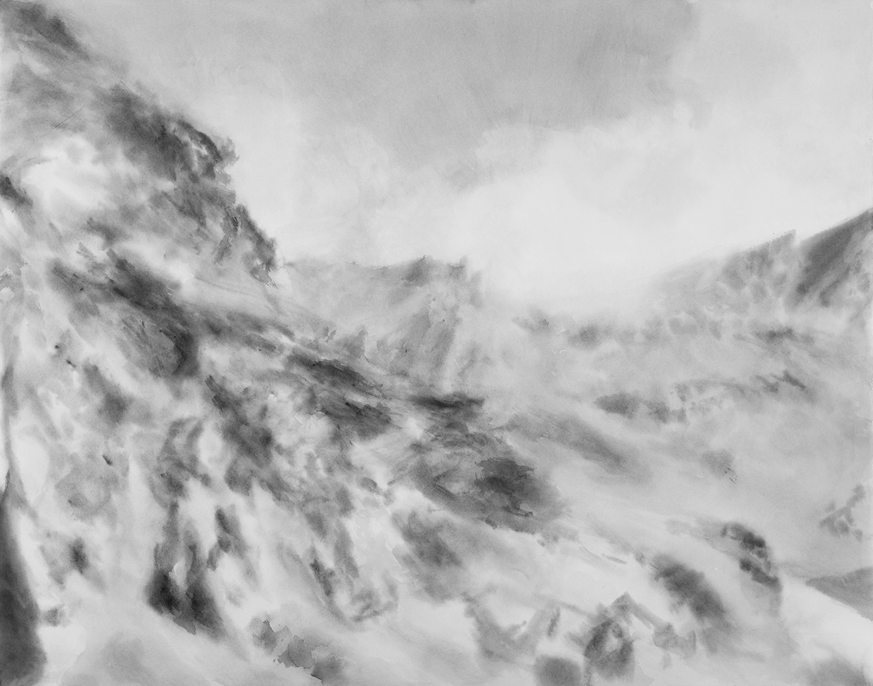 Versant, rythme, lumièregouache on paper89 x 113 cm, 2023