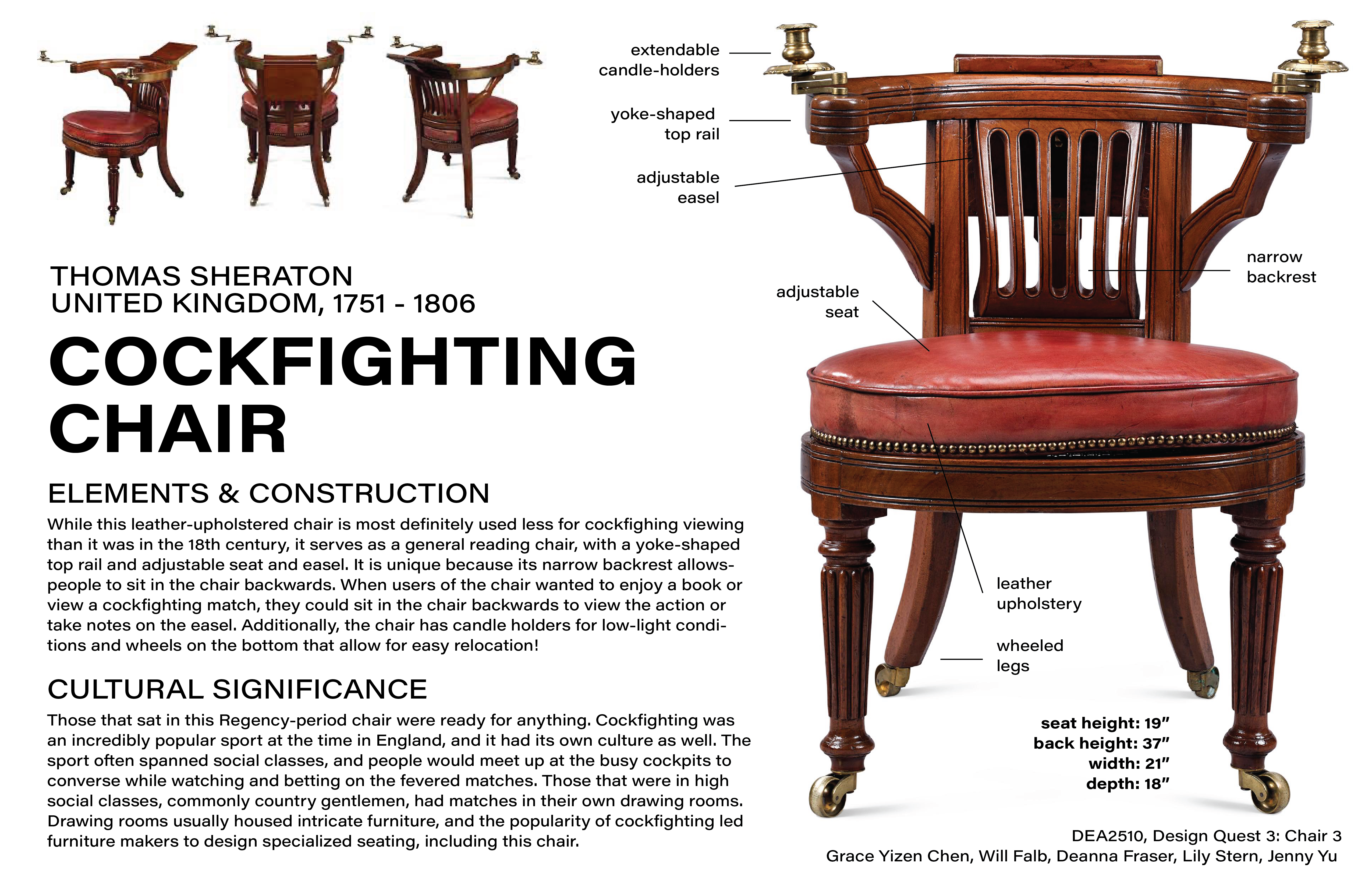 Poster series presenting historically-significant chair designs: Adobe Illustrator, 2022