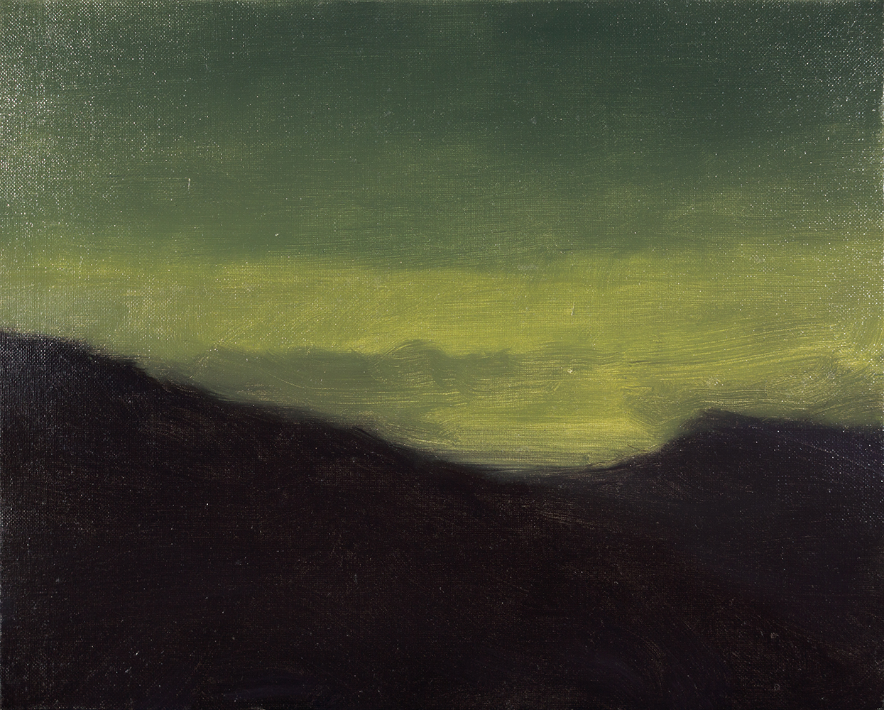 Massifs, ciel, couchanthuile sur toile33 x 41 cm, 2022