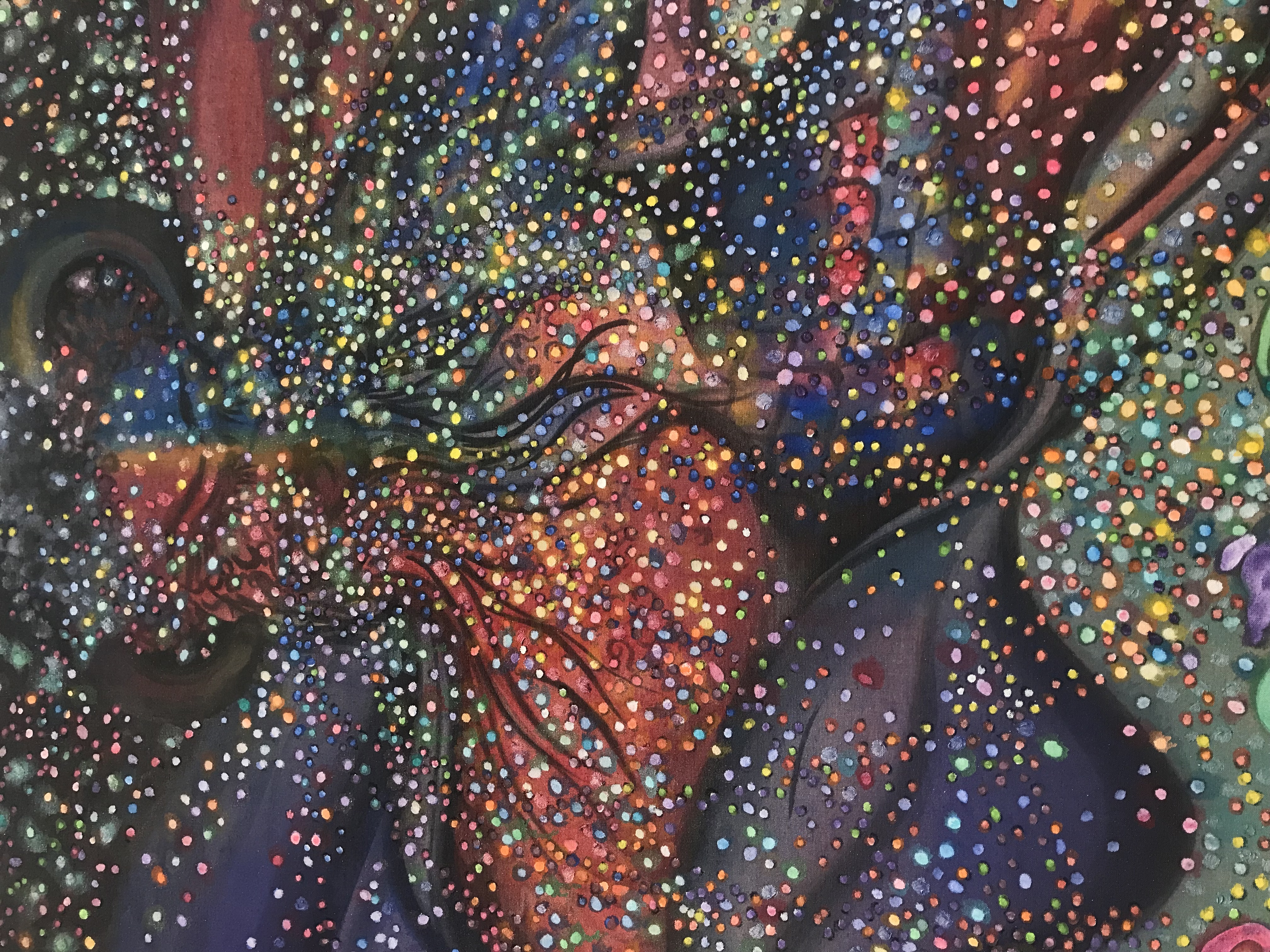 Chris Ofili, 'The Harvester' (detail), 2021-2023, Oil and charcoal on linen
