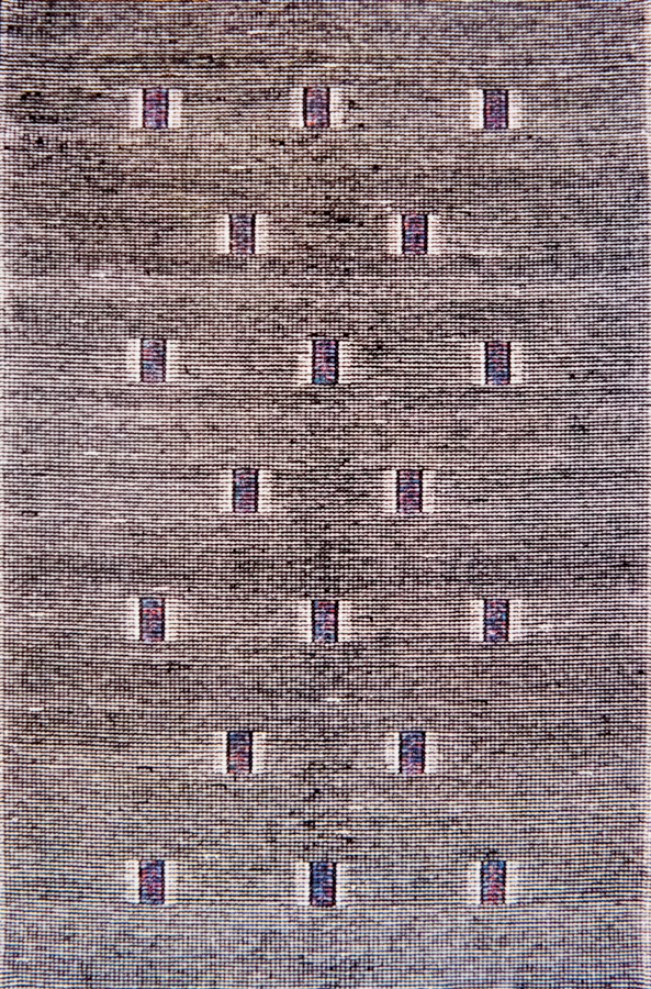 Handwoven wool rug. Serial production. 1980's