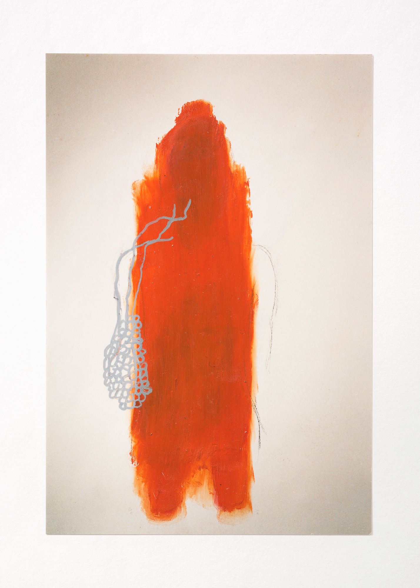 …daß dieser Mensch…, 1999 Oil stick, gouache pen on photo 24,2 x 16 cm