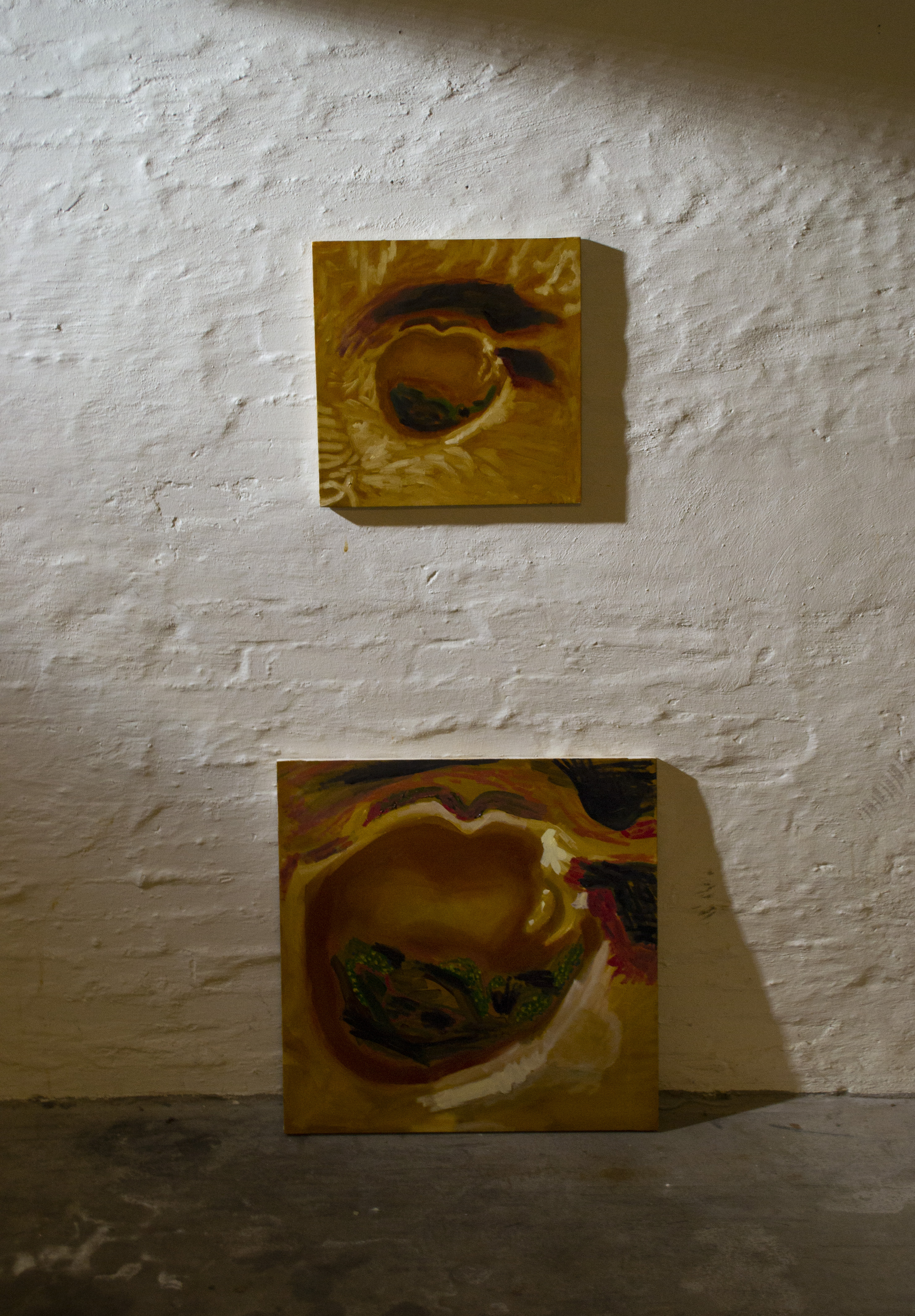 Zoom, zoom 7 Dip-Tych (Utopia Planitia), 2025, Oil on Canvas, 40x40 & 60x60cm