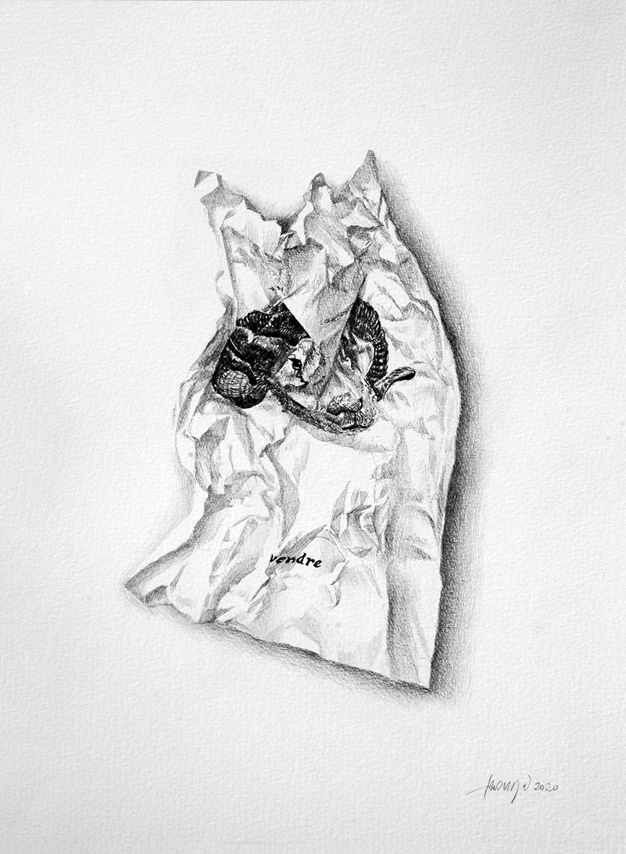 Vendre, de la série Infinitif, 21x30cm, 2020