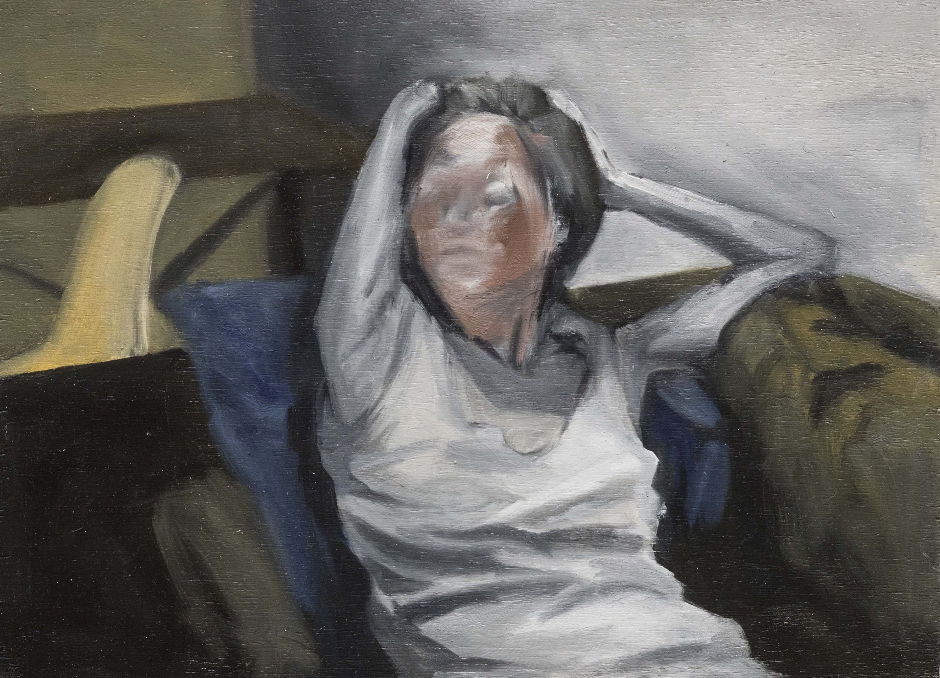 Hands Up. 2016. oil on wood. 8x12 inches. 20x31 cm.