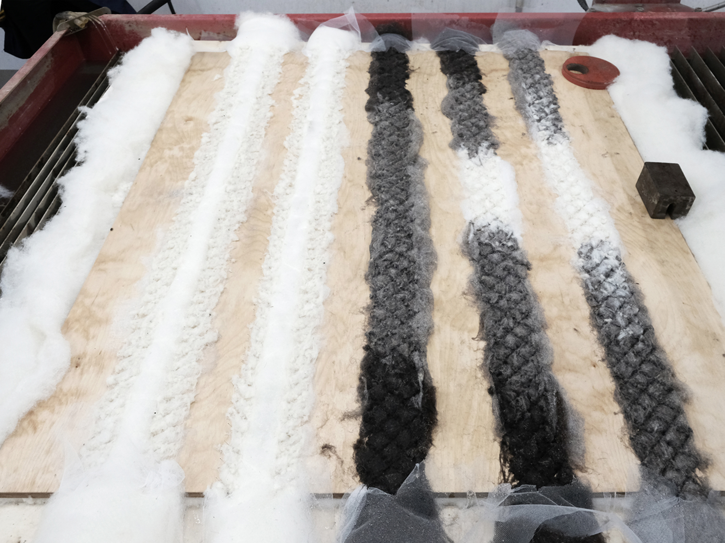 Water-Jet embeds fibres into plywood substrate