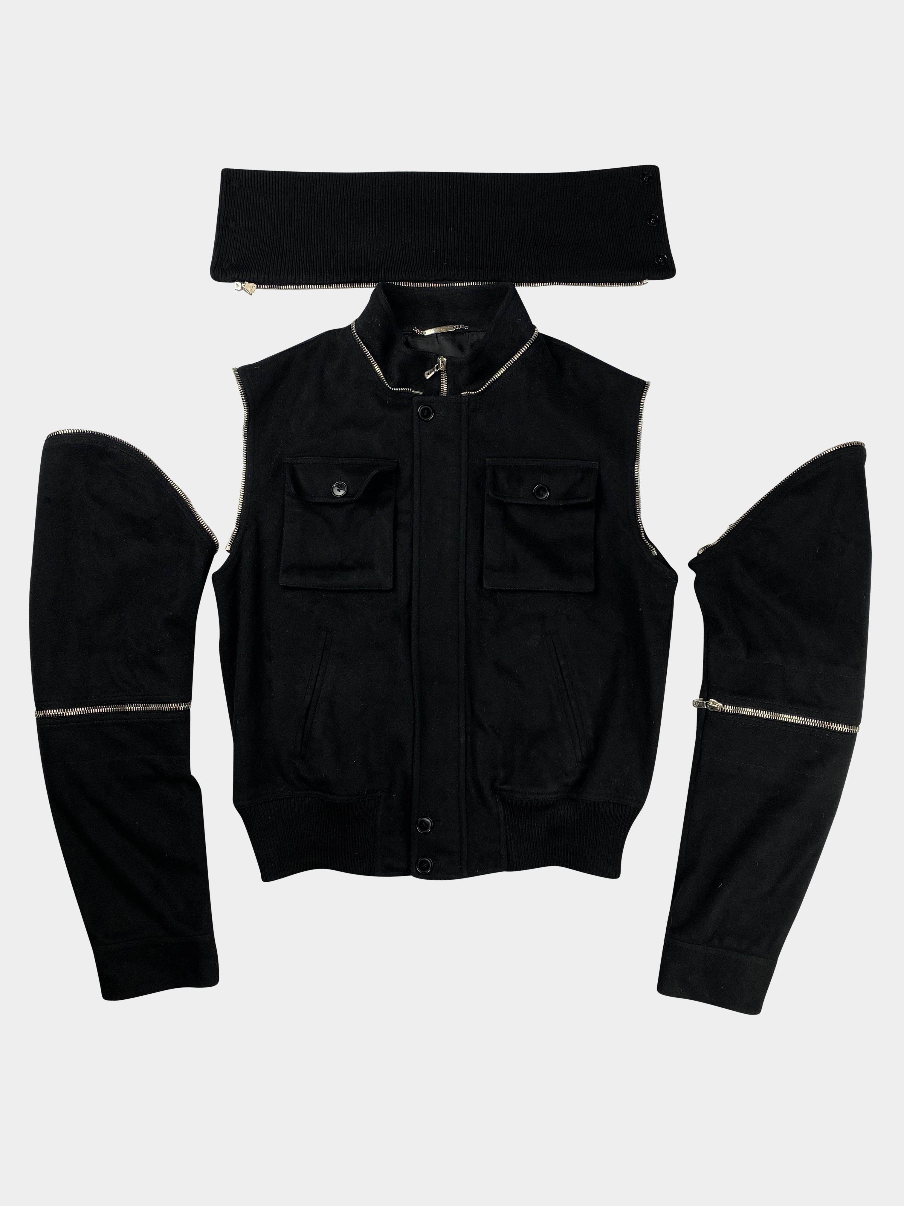 DOLCE GABBANA Black Functional Zip Jacket - ARCHIVED