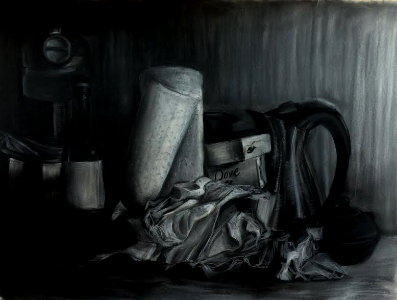 Paper Towel Mound    30 x 22 Inches    Charcoal on Paper    2017