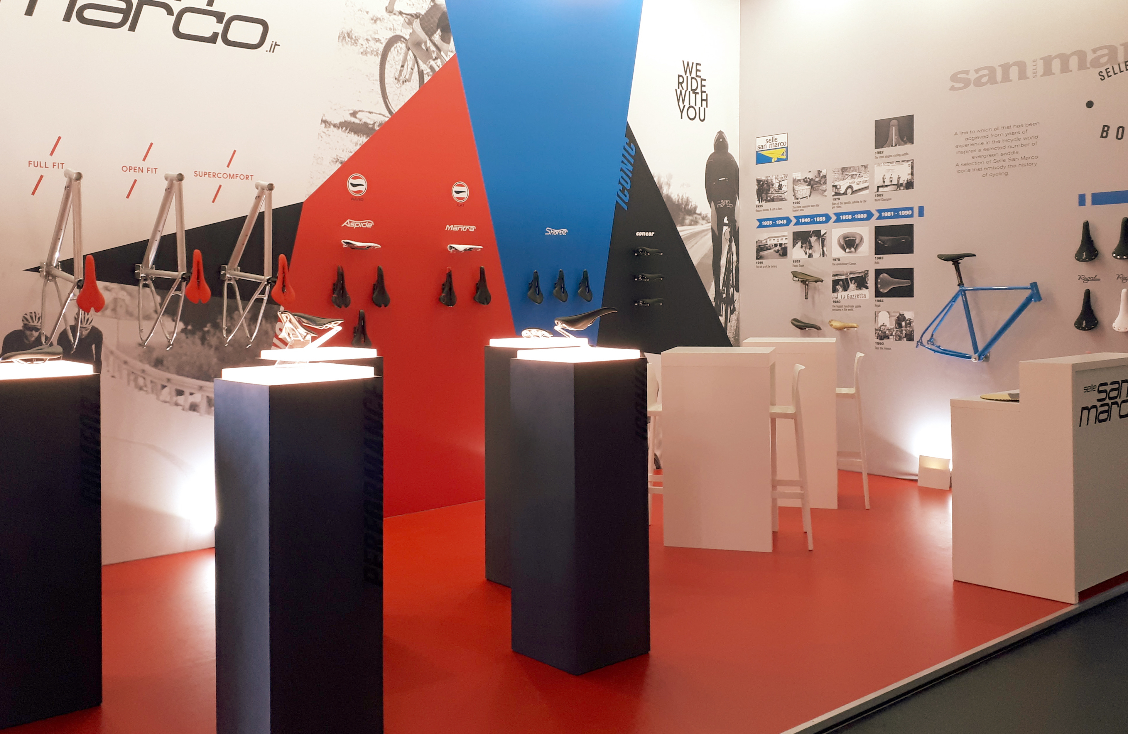 Exhibition booth design for Selle San Marco at Eurobike in Friedrichshafen, Germany