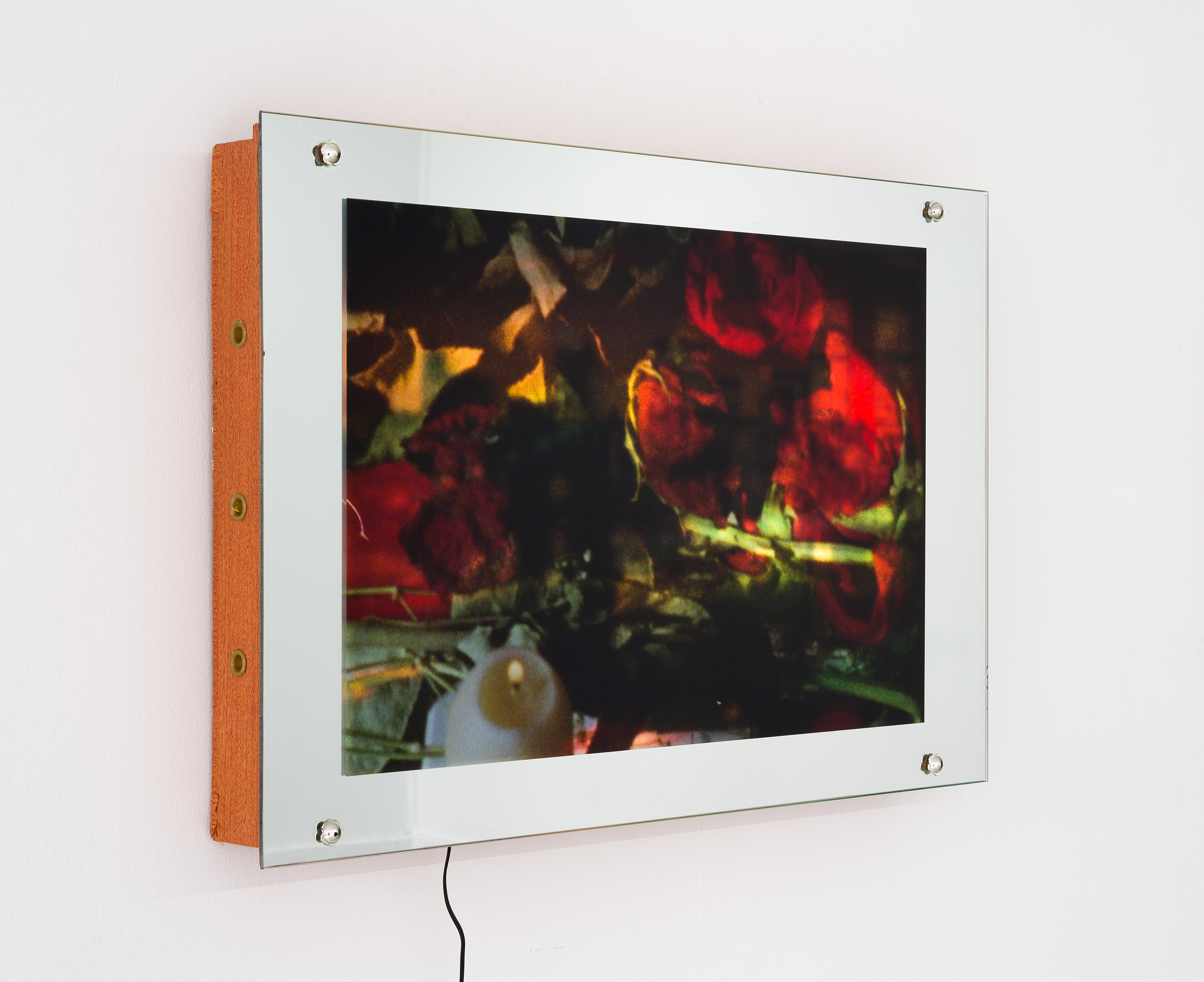 Skyline Still Life #2, 2024, found Lightbox: glass, wooden box, LED, UV print, 16 1/2 x 24 x 2 3/4 in. (41.9 x 61 x 7 cm.)