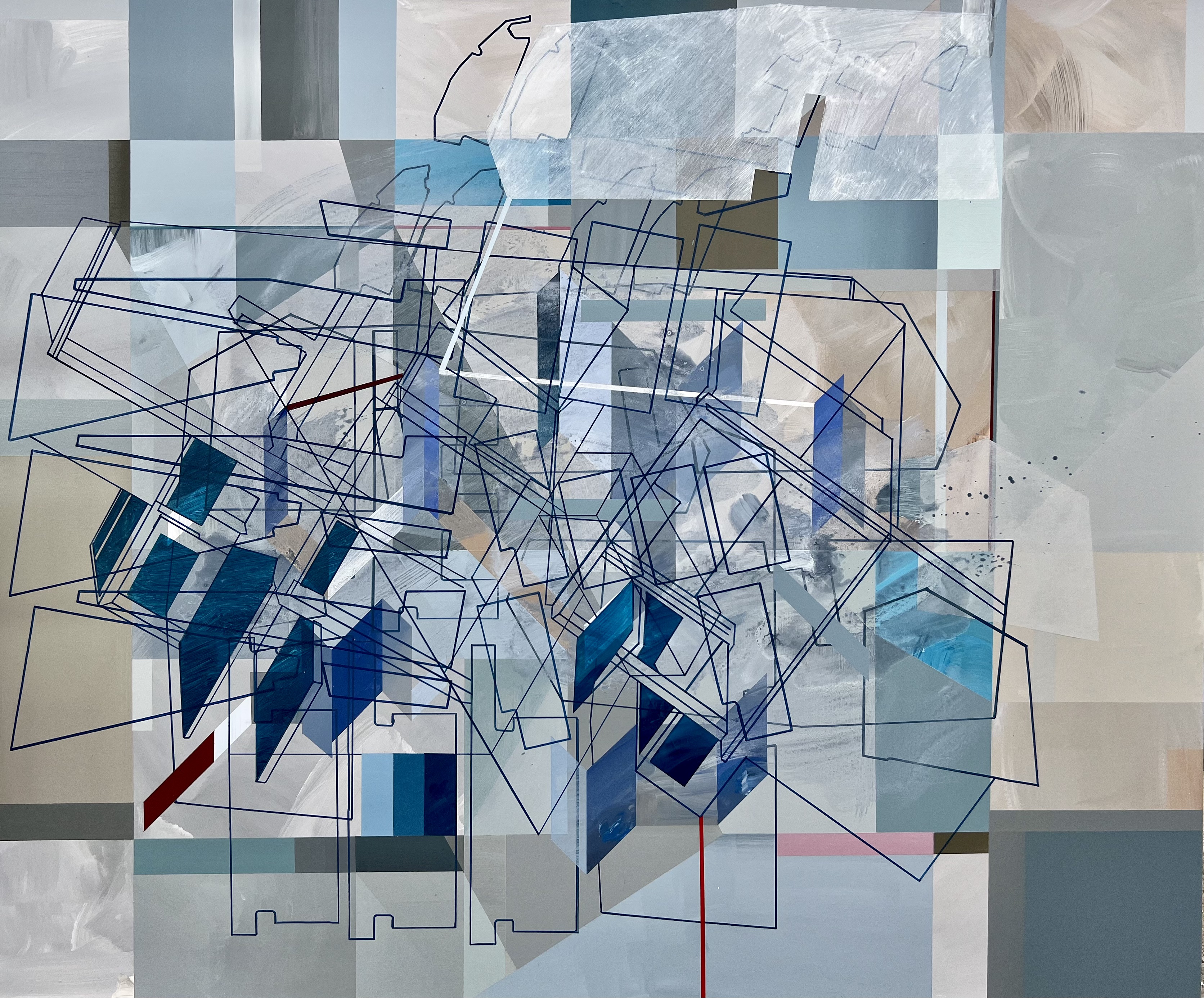 "Blue Territory 2022" Técnica Mista Sobre Tela 100x120cm