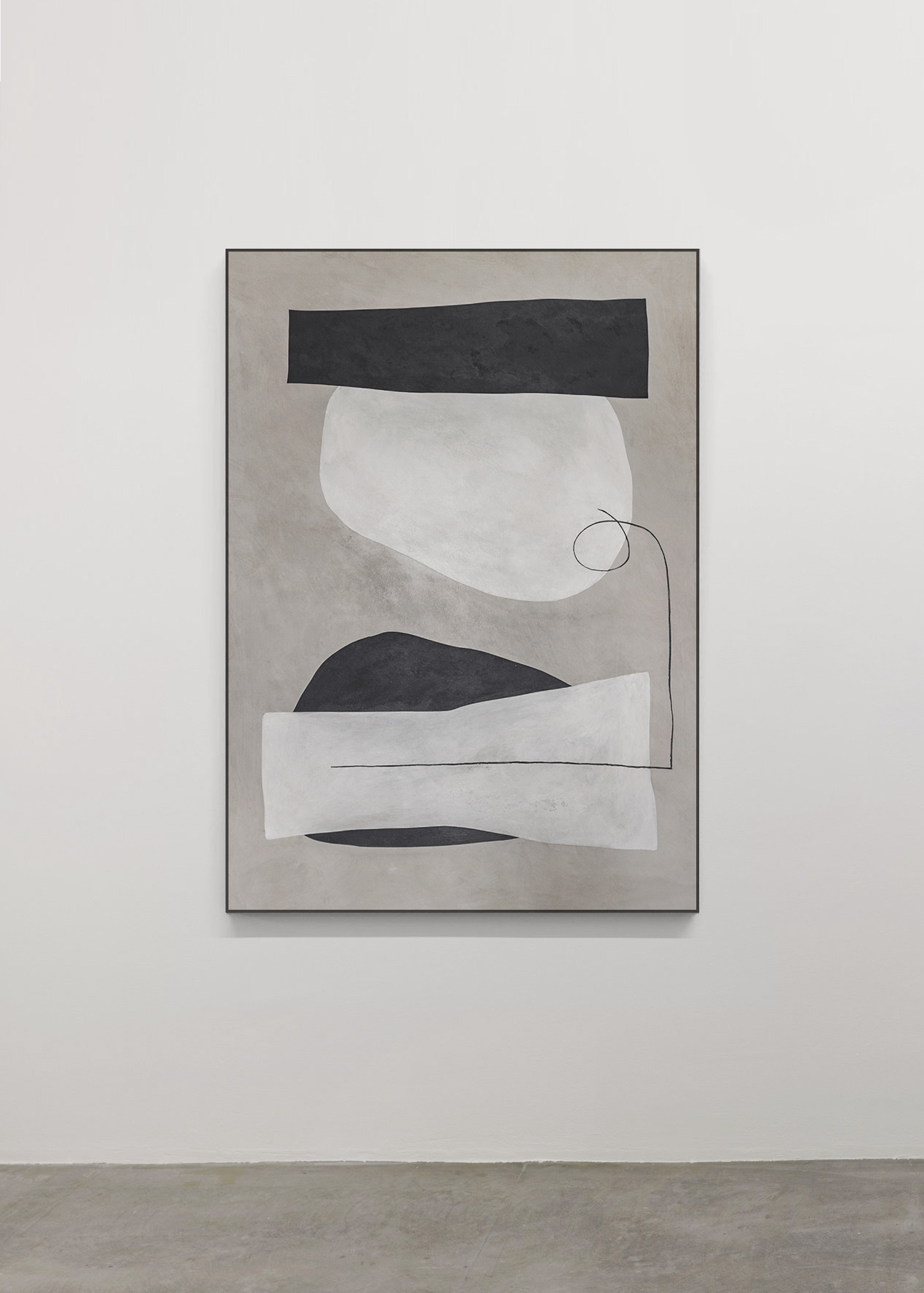 Greige Two, 2017 | Lime and plaster on wood panel | 40” x 55”