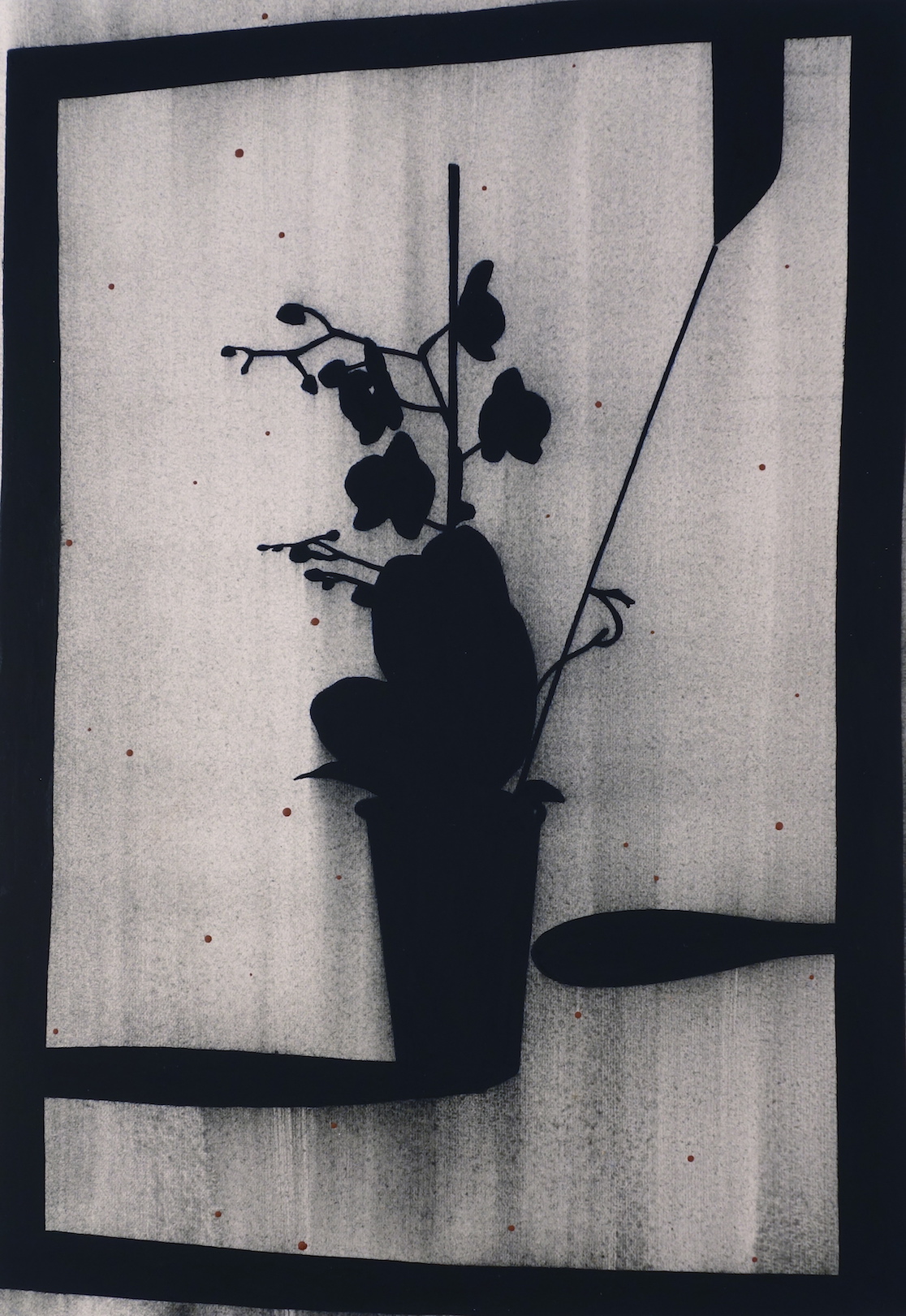 Untitled 2016, acrylic and alkyd on paper/aluminium, 36 x 25 cm, private collection