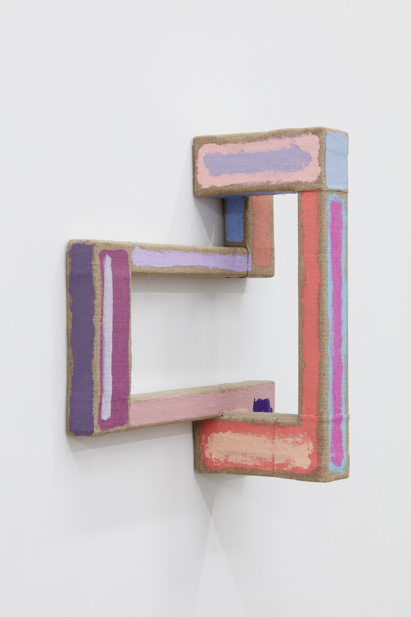 Utterance 1, 2019 Mild steel, Belgian linen, acrylic paint 12 &sup1;&frasl;₄" x 12 &sup1;&frasl;₄" x 5 &sup1;&frasl;₄"