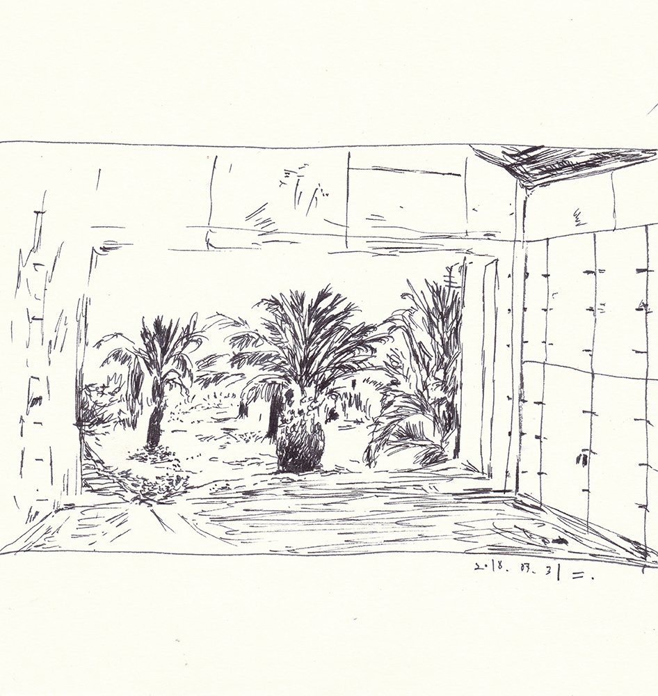 공사중인 건물에서 1, 2018, pen on paper, 17.6*17(cm)