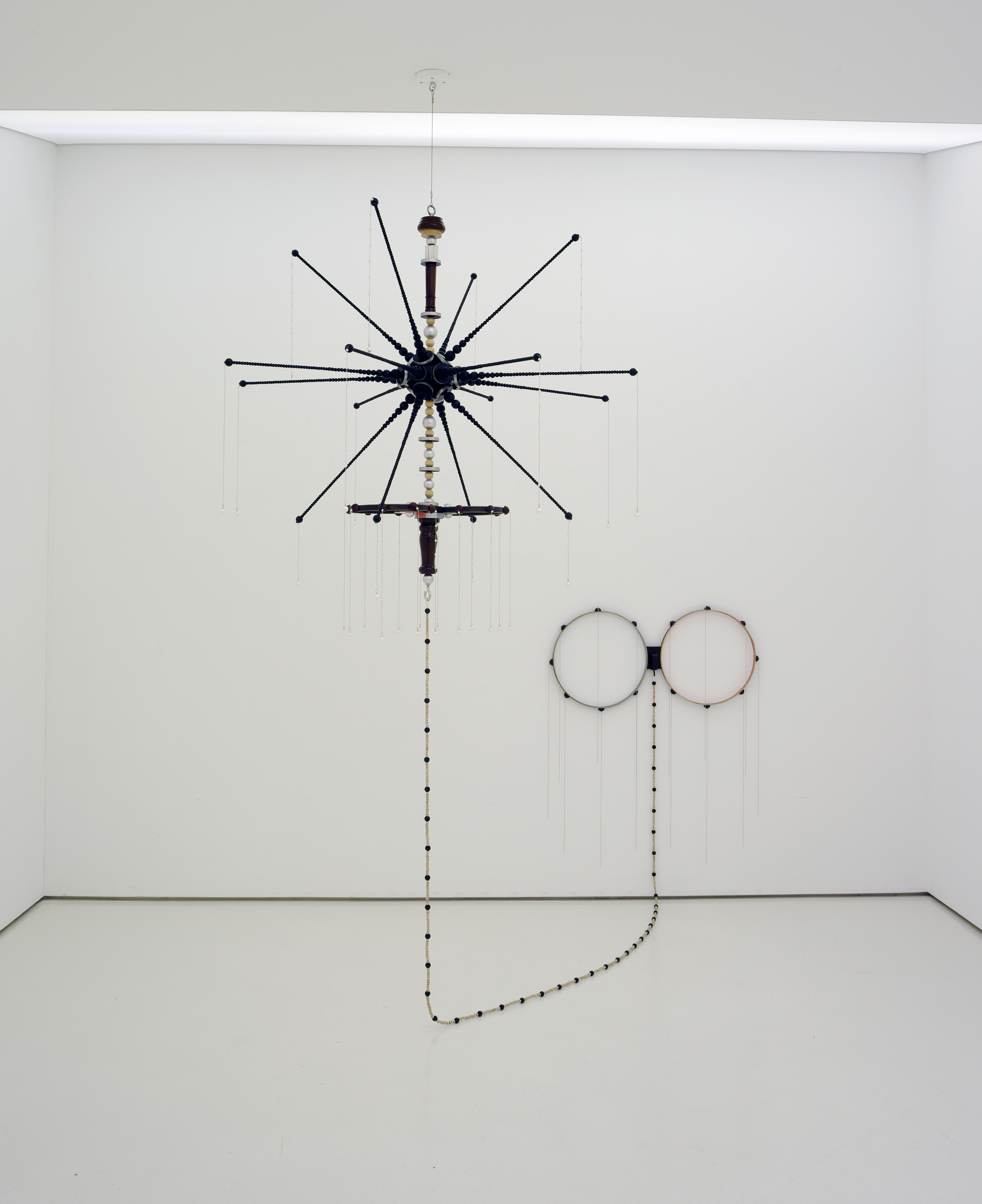 Skin_Layer (H-J), 2022, Collected objects, acrylic on wood, marvel, chain,  150 x 190 x 240(H)cm