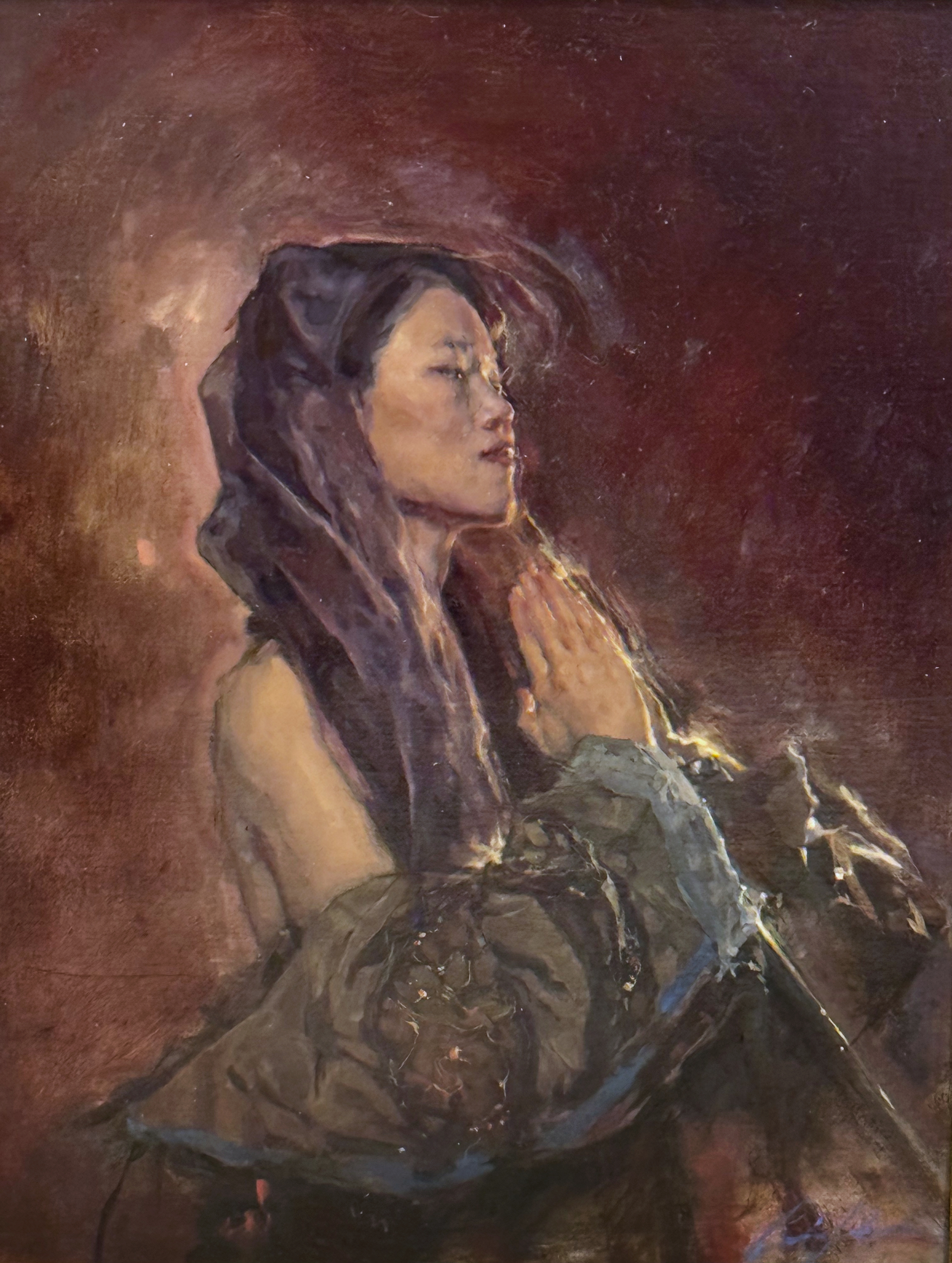  Prayer Before Battle, 13x17.5'', Oil on panel, 2021