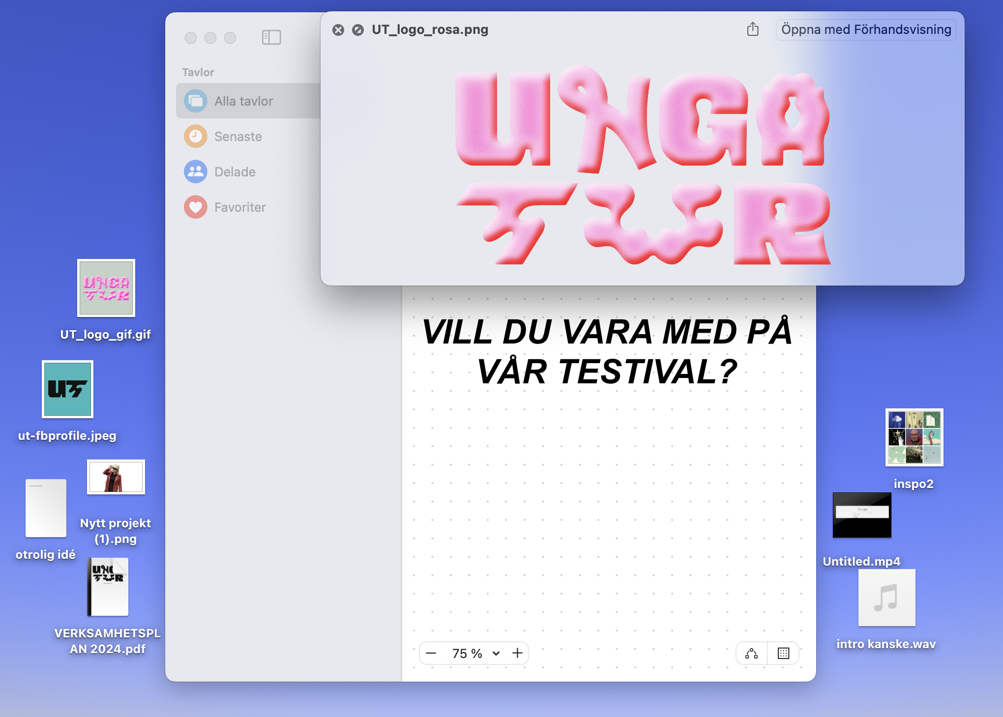 8-14 JULI 2024. TURTEATERN, KÄRRTORP.En festival med fokus på det oprövade, ofärdiga och ogenomarbetade.  UngaTur vill inte bara fira 20 år på teaterjorden, vi vill fira idéerna! Under fem dagar ges det utrymme att testa, pröva och ta preliminära beslut  och sen, innan allt är klart, bjuder vi in publiken.  Vi ska inte göra festival, vi ska göra TESTIVAL. Och det kommer bli jättekul.