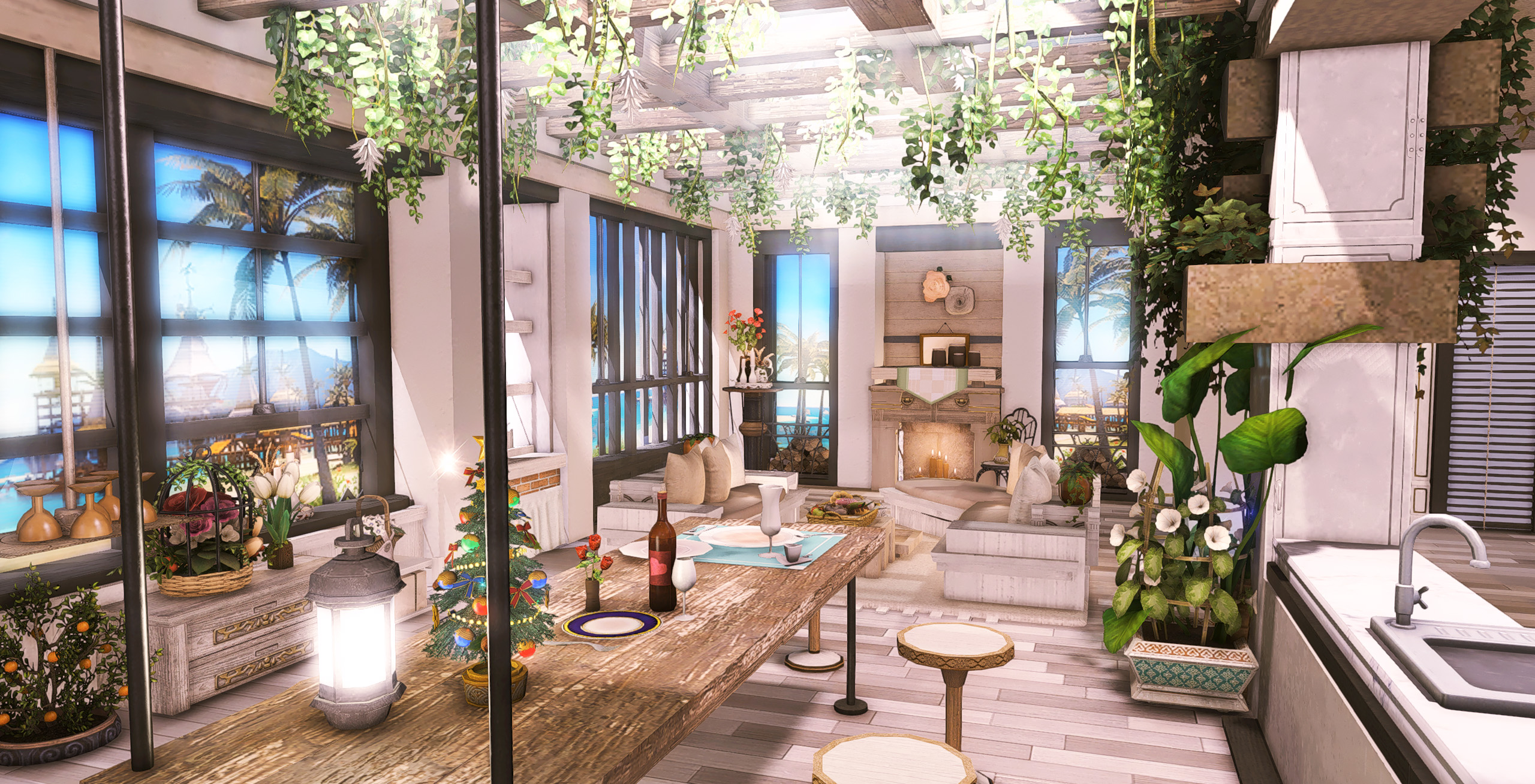 [L] Holiday Cottage in Island &middot; INS风海岛度假 带绿植阁楼の阳光套房