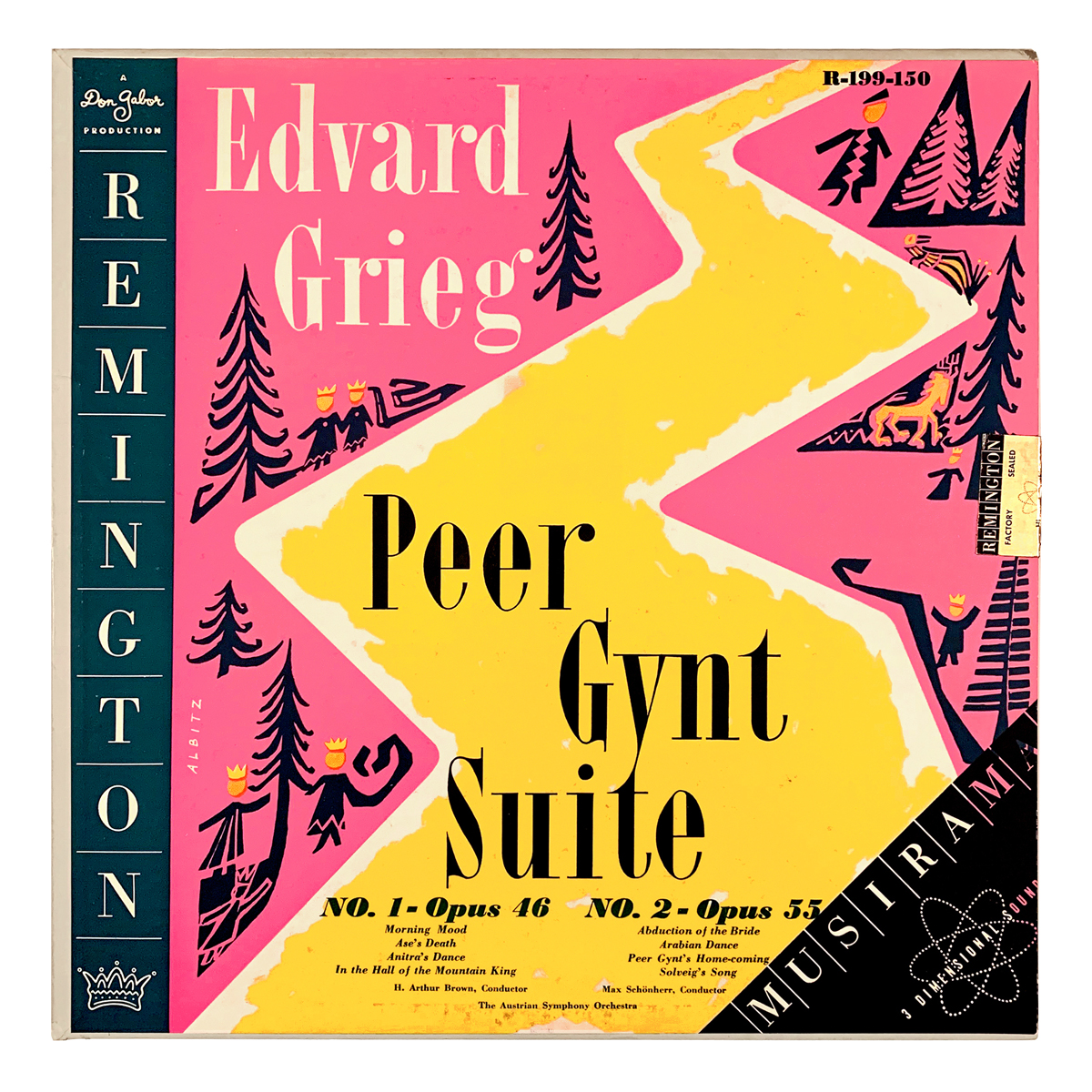 Remington R 199 150 Edvard Grieg - Peer Gynt: Suite No.1, Op.46, Suite No.2, Op.55 Tonkünstler-Orchester Niederösterreich - Hine Arthur Brown / Max Schönherr Design: "Albitz" (credited)
