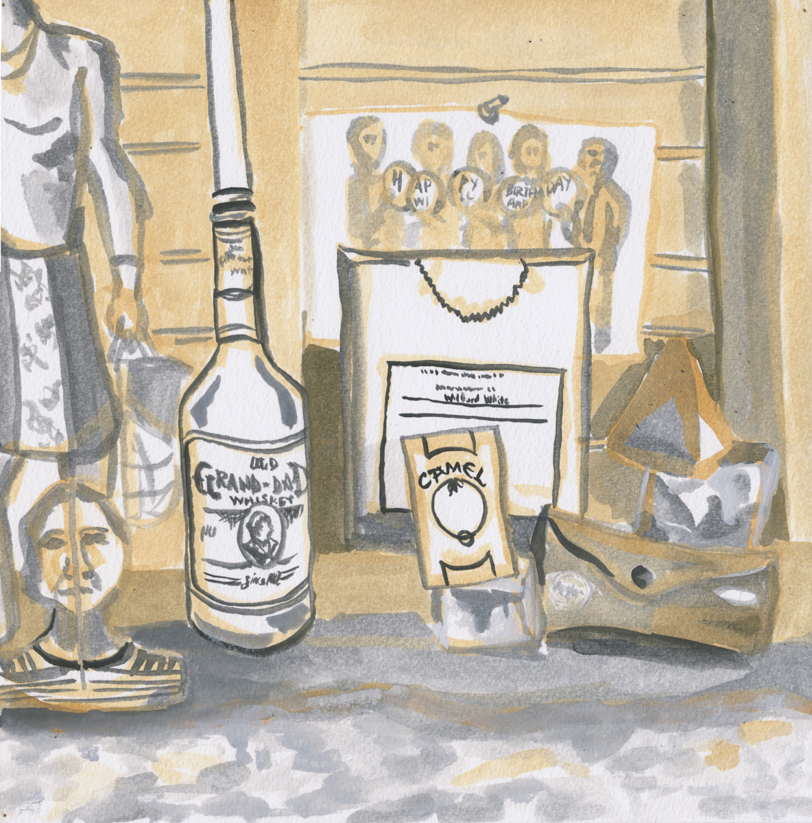 Maine Altar, 2014, Gouache on paper, 12 x 12 inches.