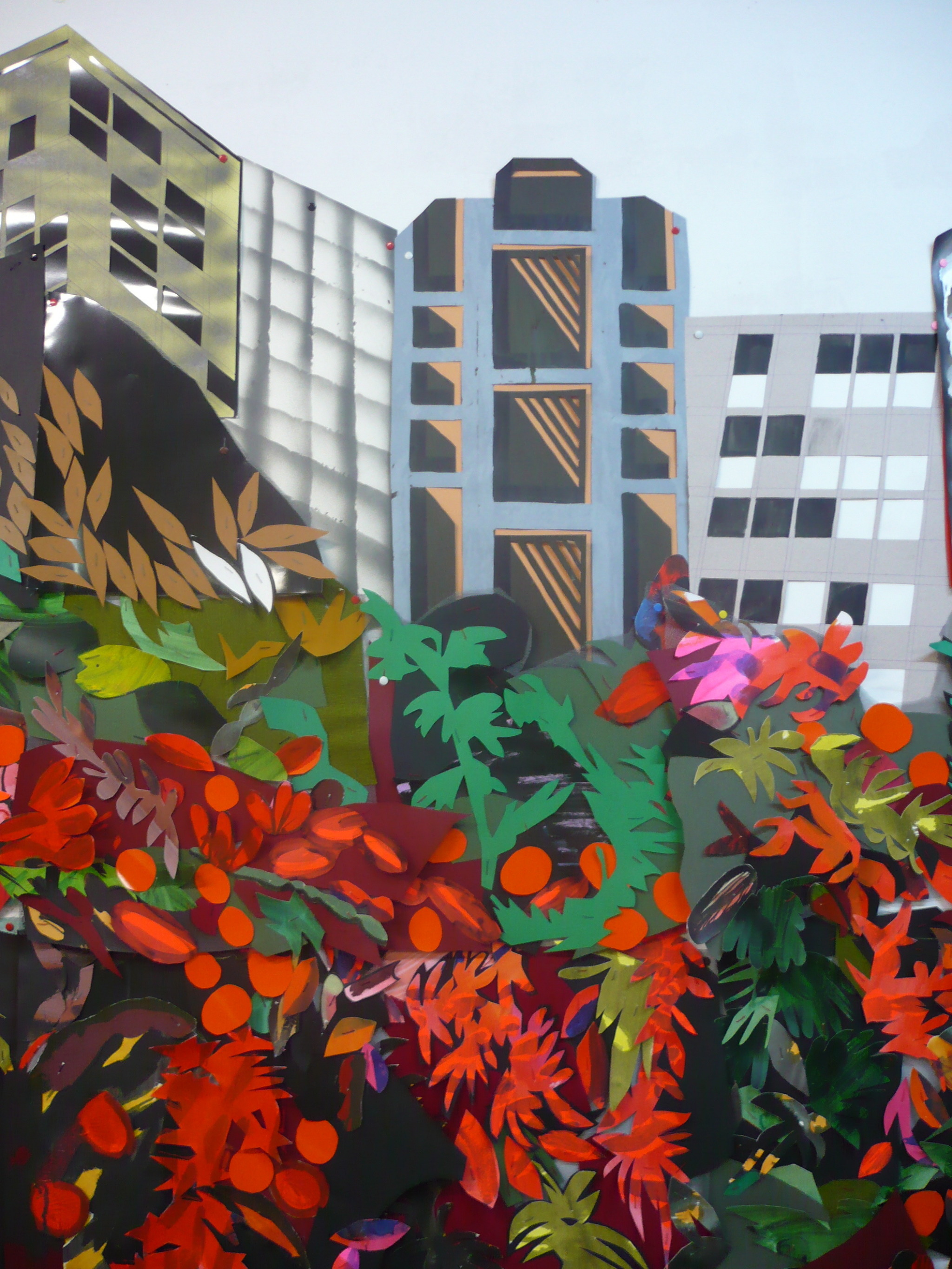 Detail, Calle Pere IV, Paper and Mixed Media, 8'x15', 2008