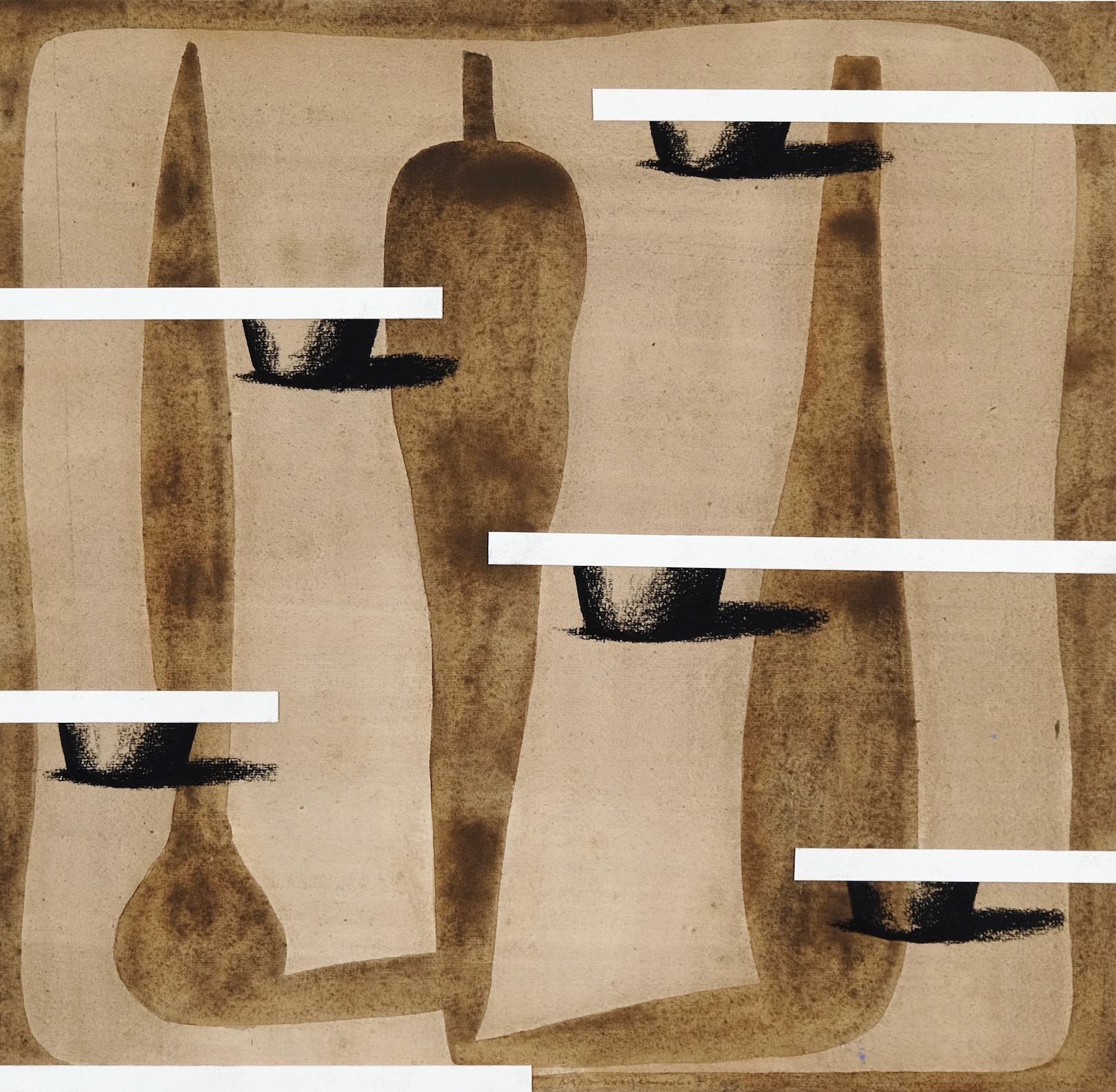 Untitled 1999, mixed media on paper, 34 x 35 cm