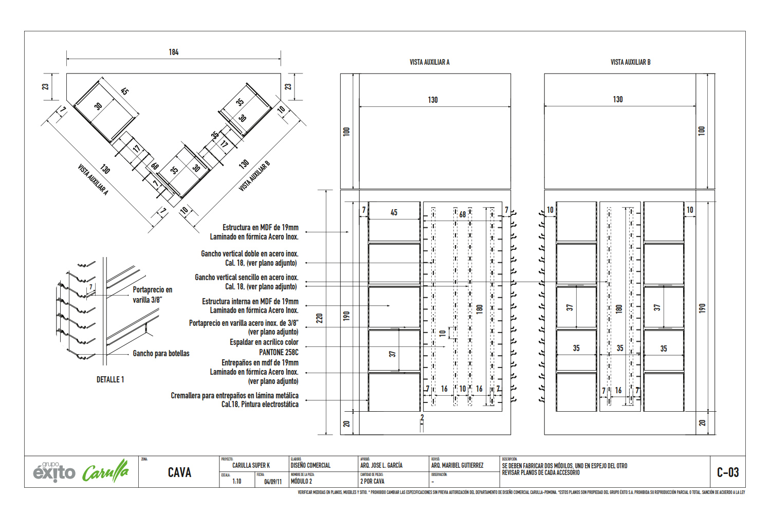 2011/ Mobilier pour le nouveau magasin Carulla - Grupo Éxito
