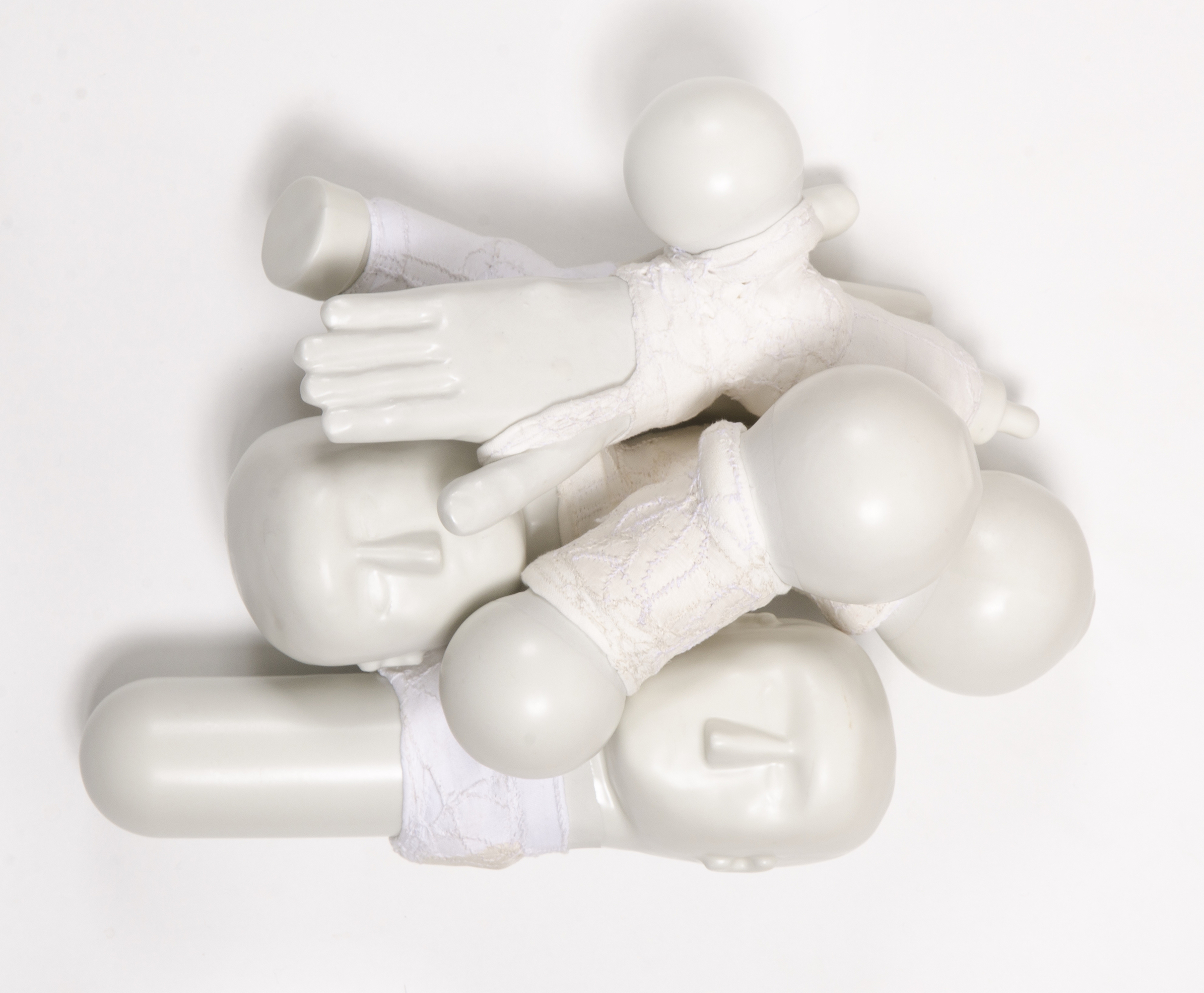  Ex-Votos, 2006/2007 (detail) . Glazed porcelain and various fabric embroidered with cotton threads . Sizes and dimensions variable