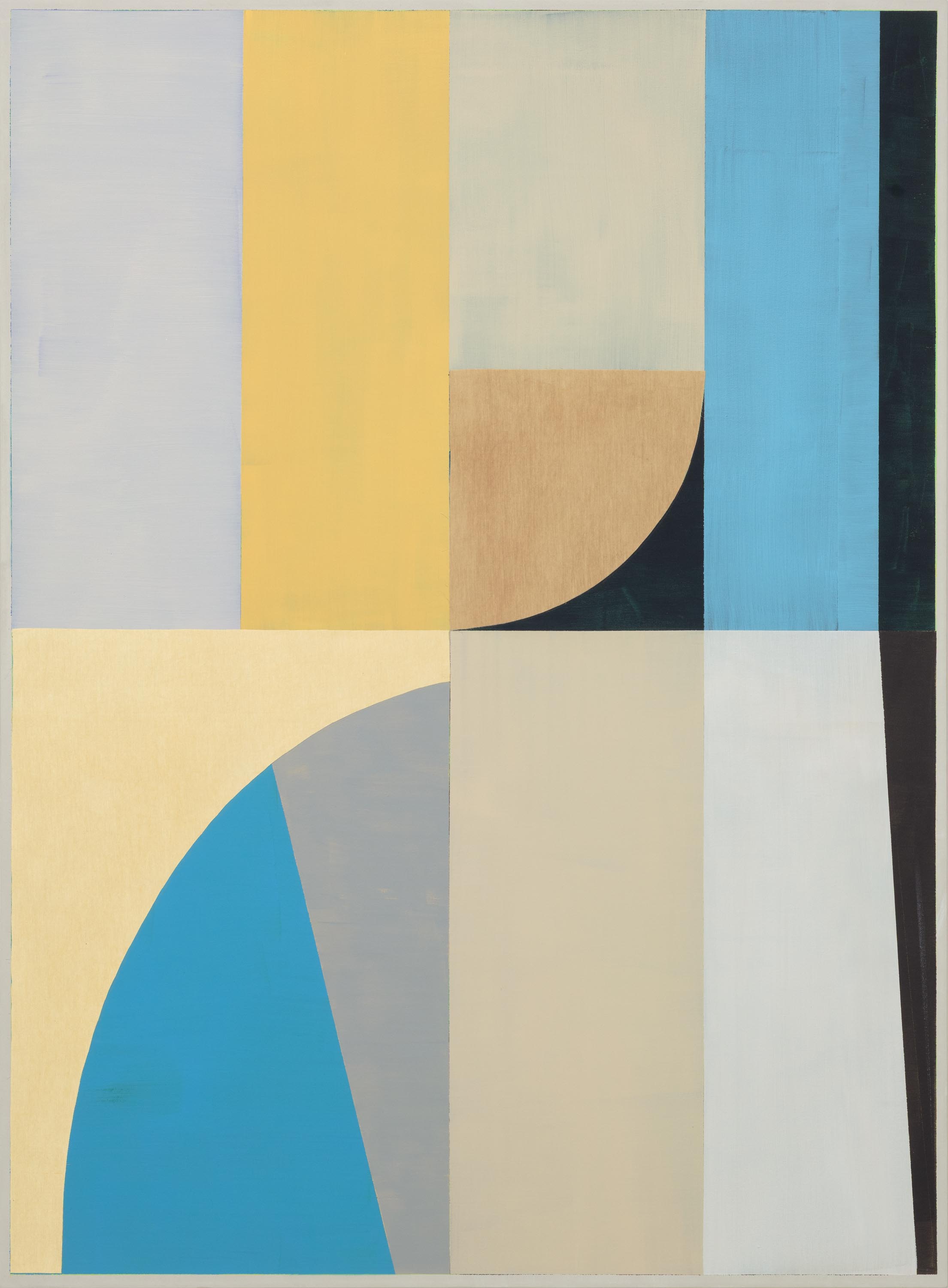 SiR#14, 2025, colored silk, oil, acrylic on canvas, 150 x 110 cm 