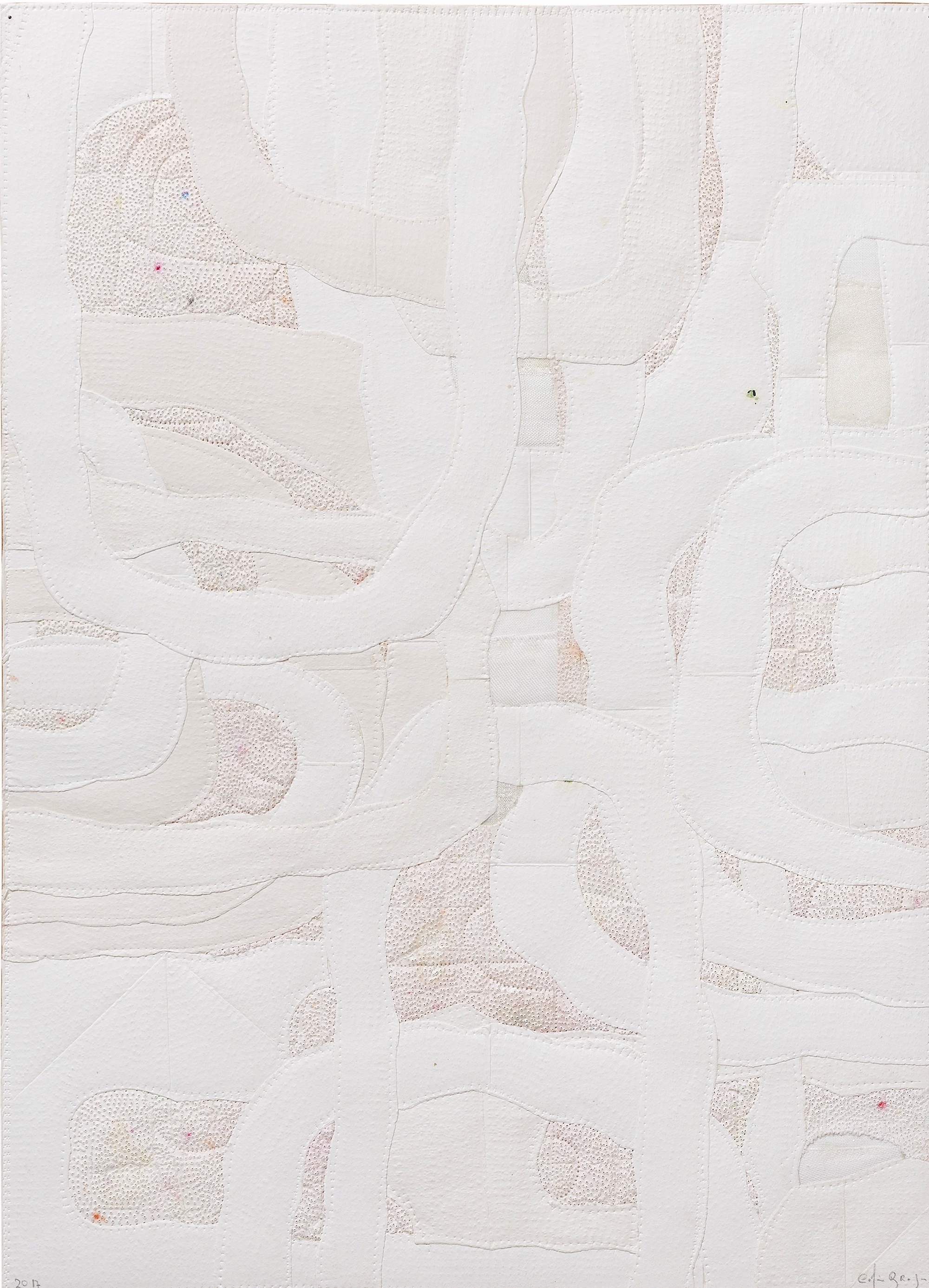  Hibridos, 2016 – Color pencil, ink, perforation, marks and embossing on paper . 42 x 32 cm