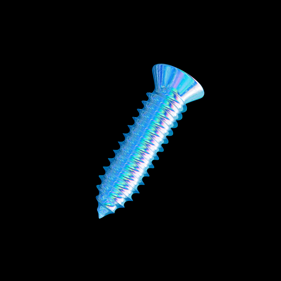 3D Holographic Screw Animation