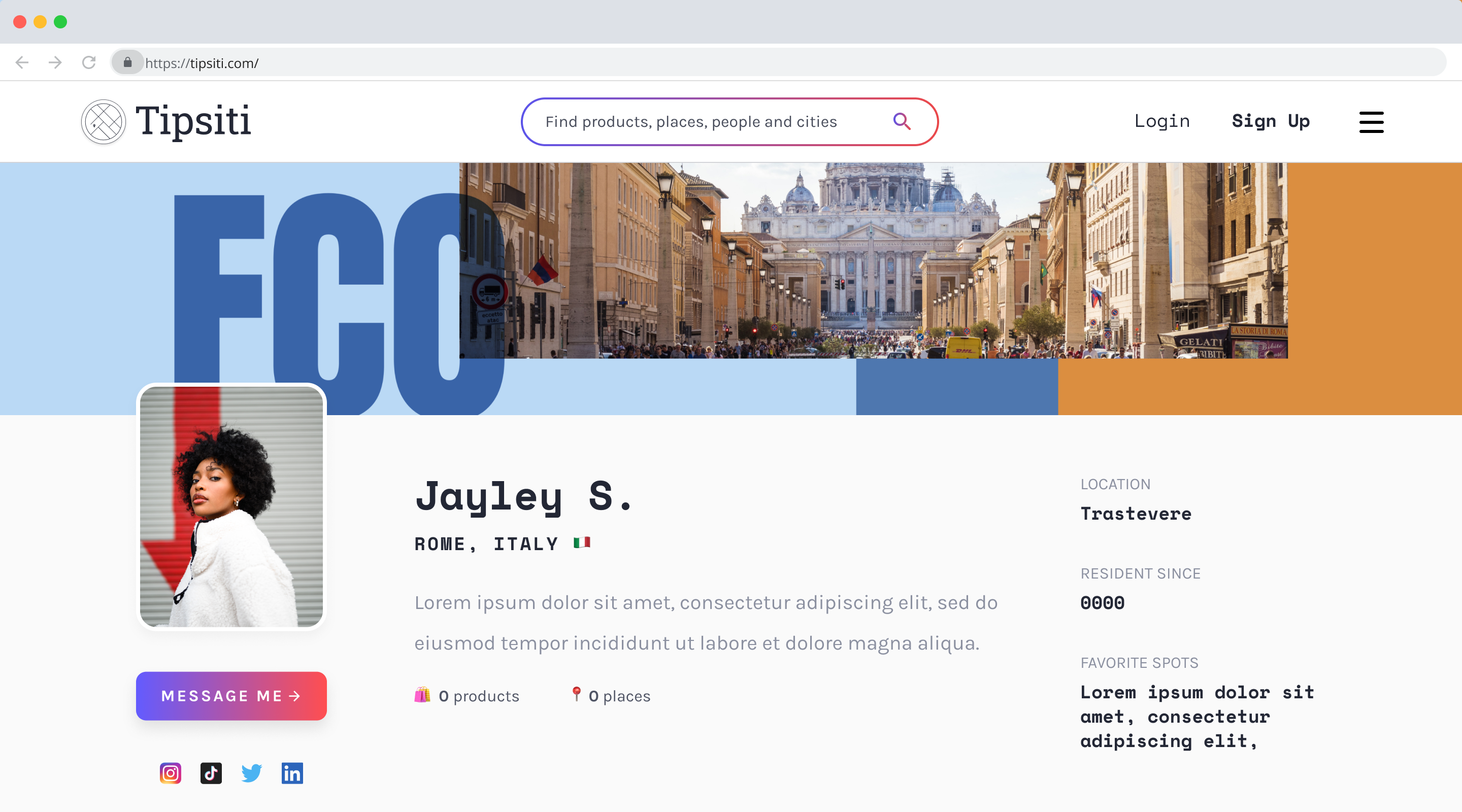 Tipsiti Website, Curator Profile +
