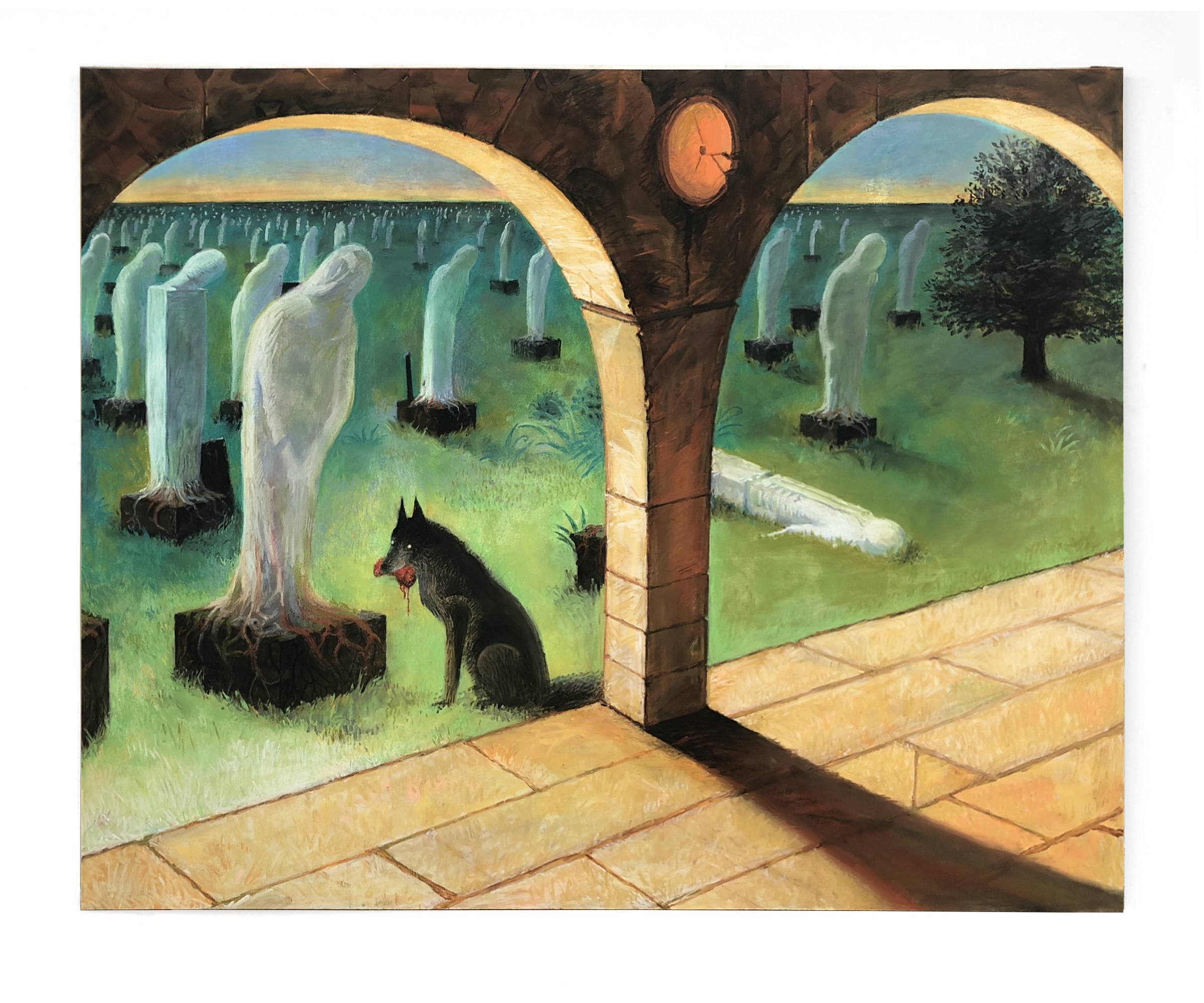 Lost and Found, pastel on wood, 39 x 32 inch, 2024