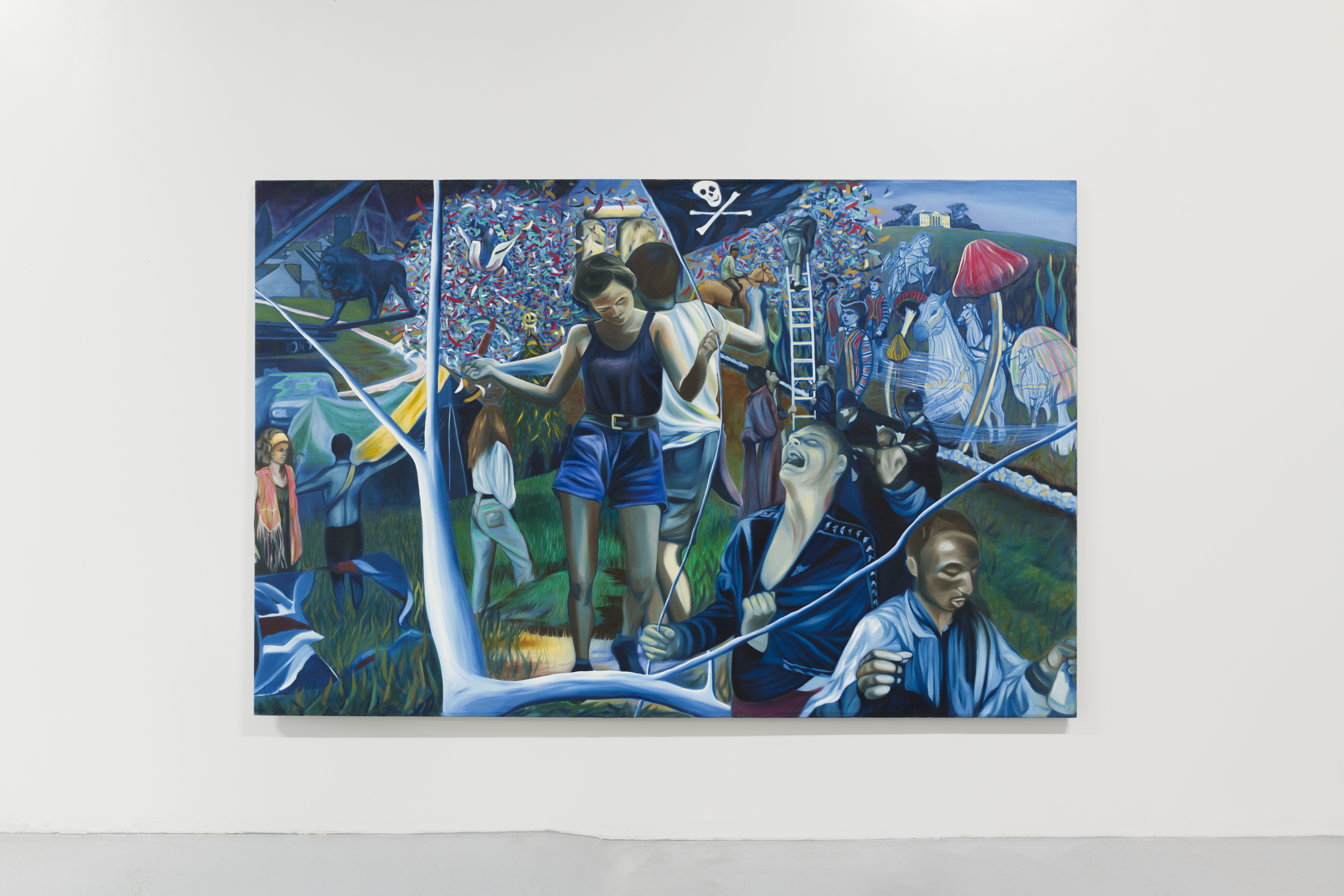 'A History of Revelry', 2021. Oil on linen, 230x150cm