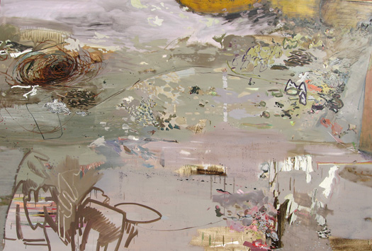 Ground View, Acrylic and Oil on Canvas, 80"x117" 2006