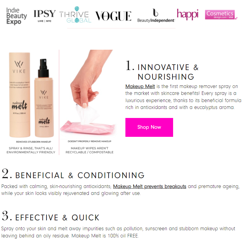 Vike Beauty | Landing Page Lift Off