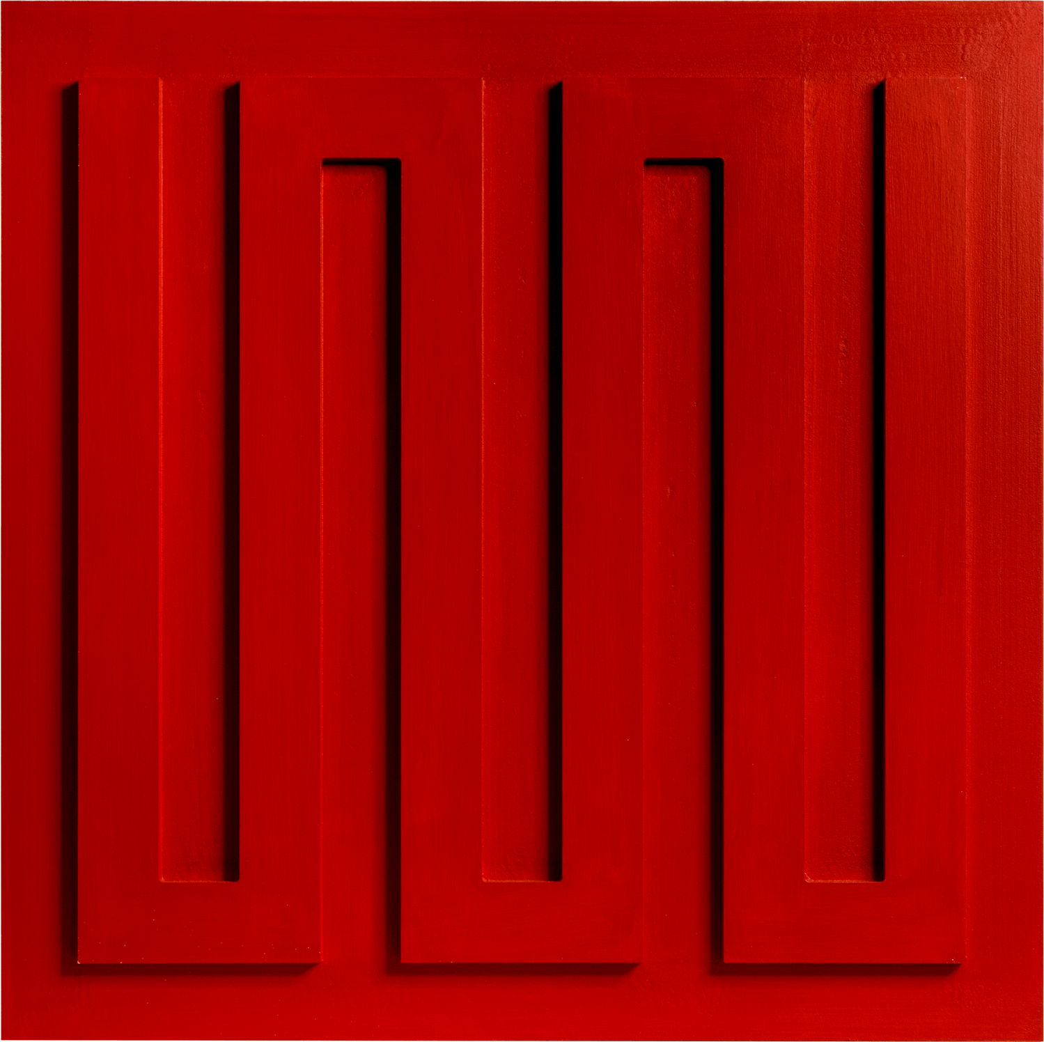 Monochrome Landscapes I. Cadmium Red Hue 1 / Series of acrylic paintings on fibreboard 2021–2022 / 50x50 cm