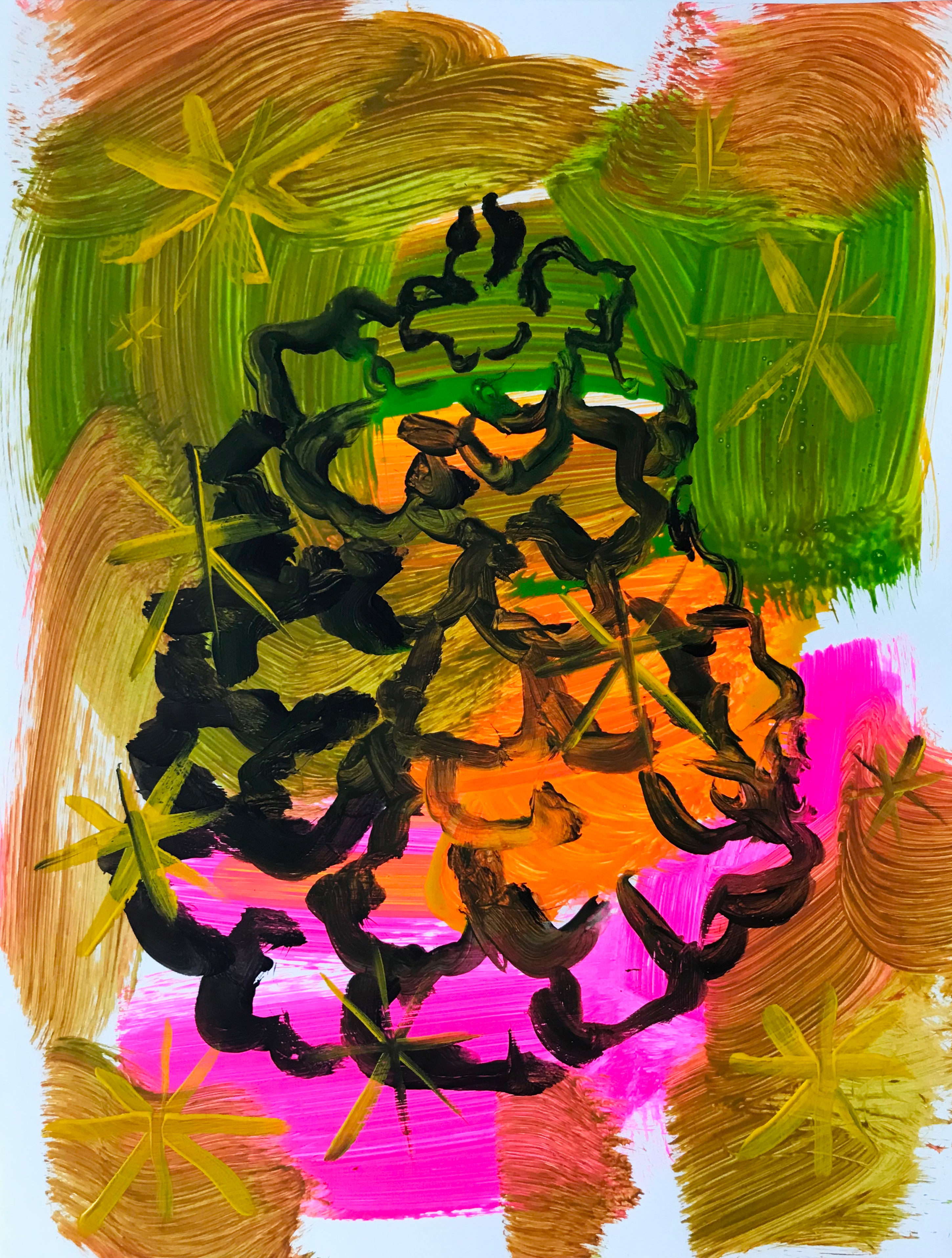 Pinecone & Stars, 2020Gouache and acrylic on paper12 x 9 in.30.5 x 23 cm