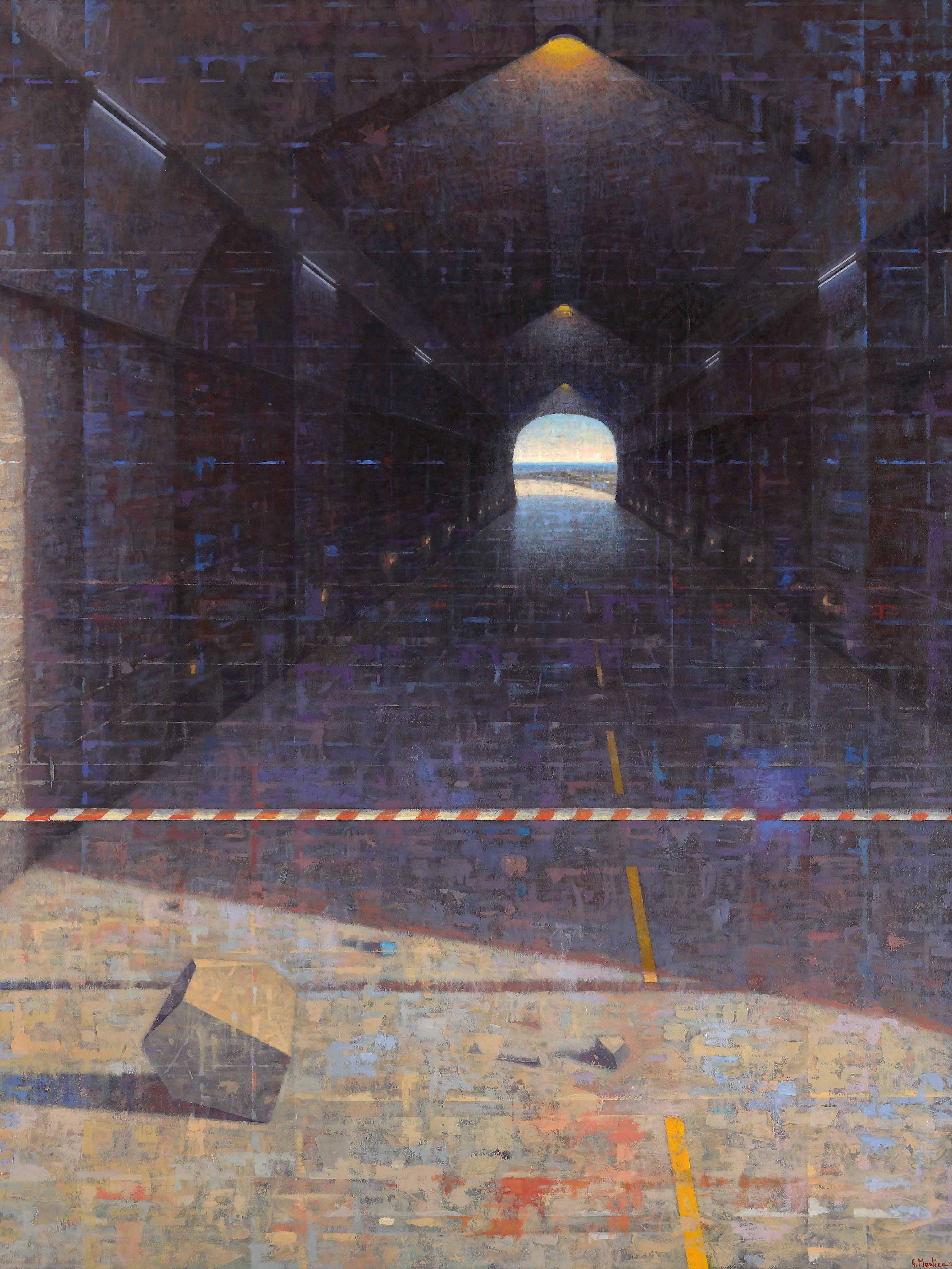 Lavori in corso (malinconia), 2005-06, olio su tavola, 160 x 120 cm