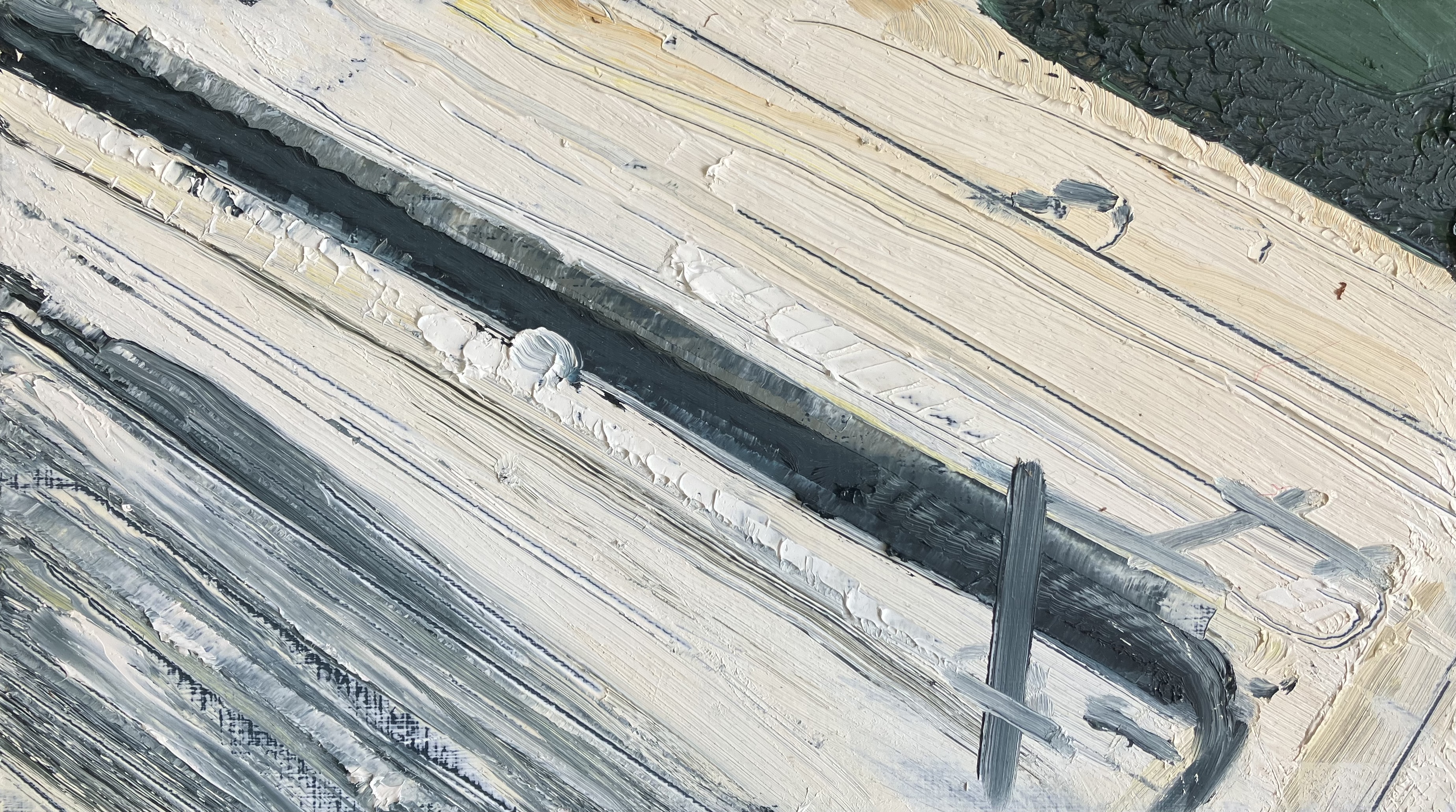 Tagebau 5, oil on MDF, 18 x 32 cm