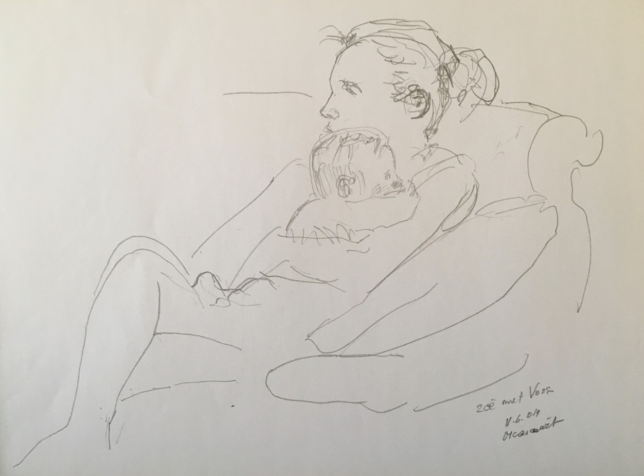 Zoë met Voss 2014 - pencil 30x37 cm