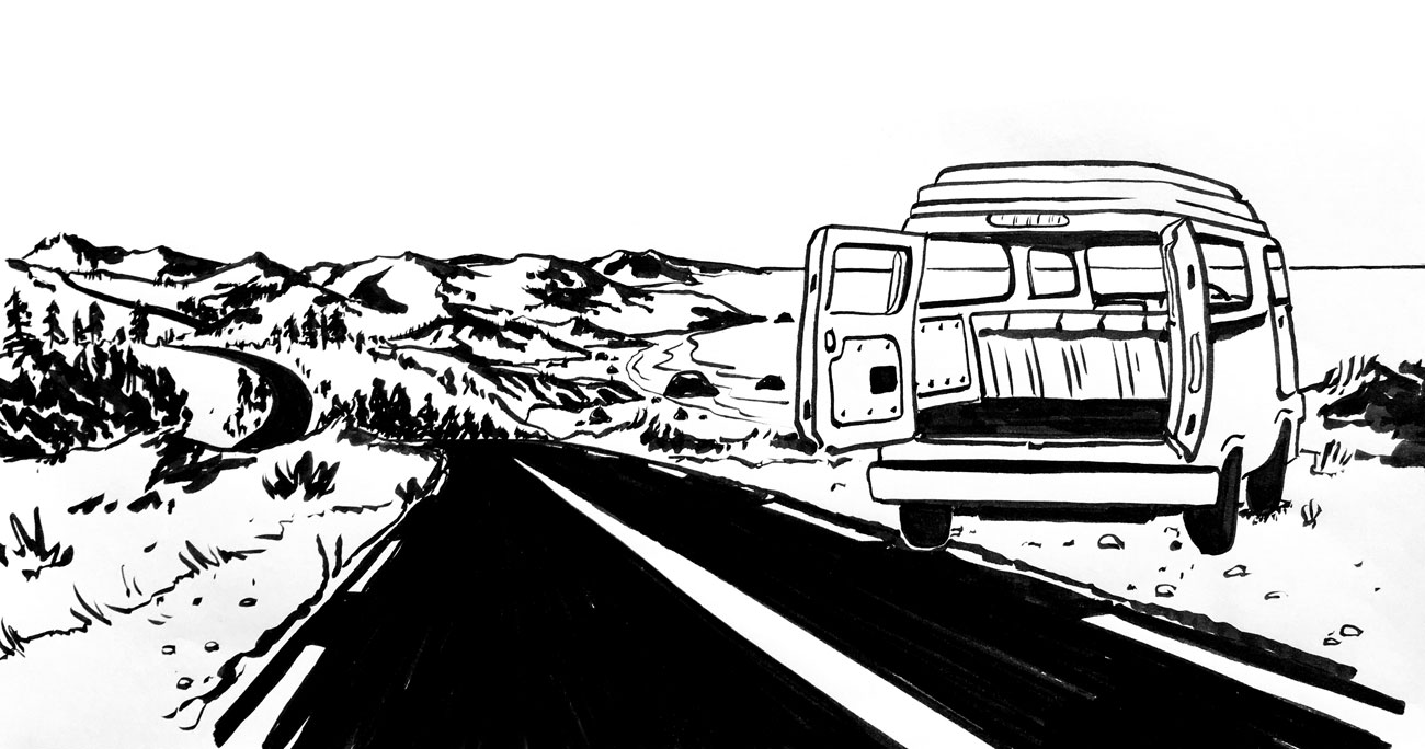 Van Life - Ink on paper 19x27 cm