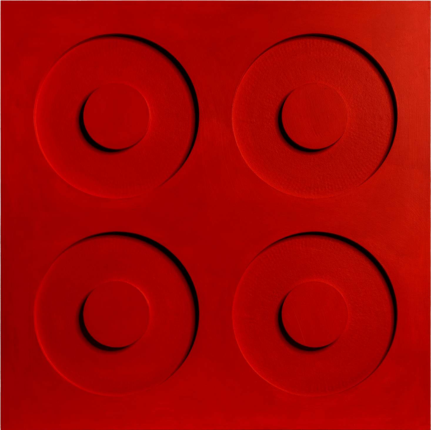 Monochrome Landscapes II. Cadmium Red Hue 4 / Series of acrylic paintings on fibreboard 2021–2022 / 50x50 cm