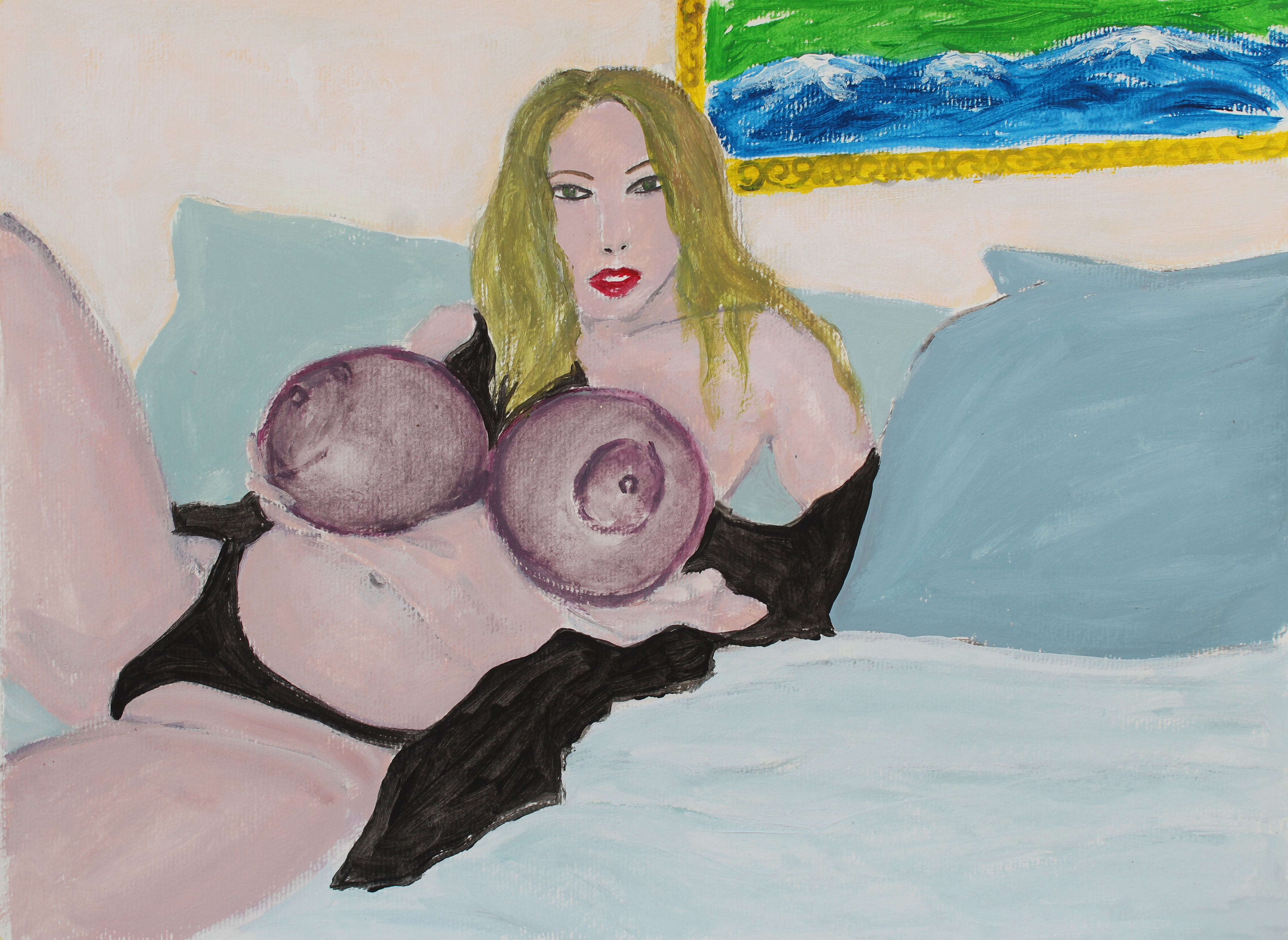 Mountain landscape, Acrylic on paper, A3, 2020